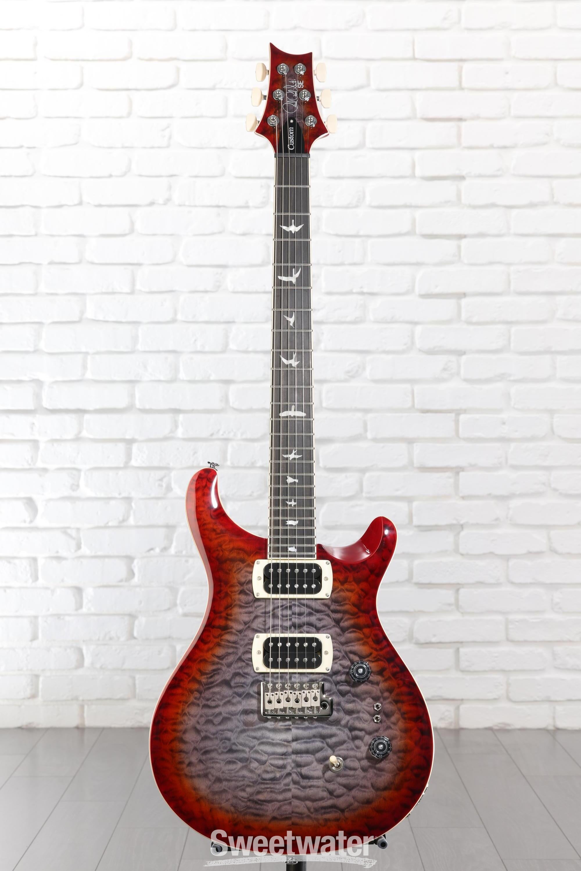 PRS SE Custom 24-08 Quilt Electric Guitar - Charcoal Cherry Burst