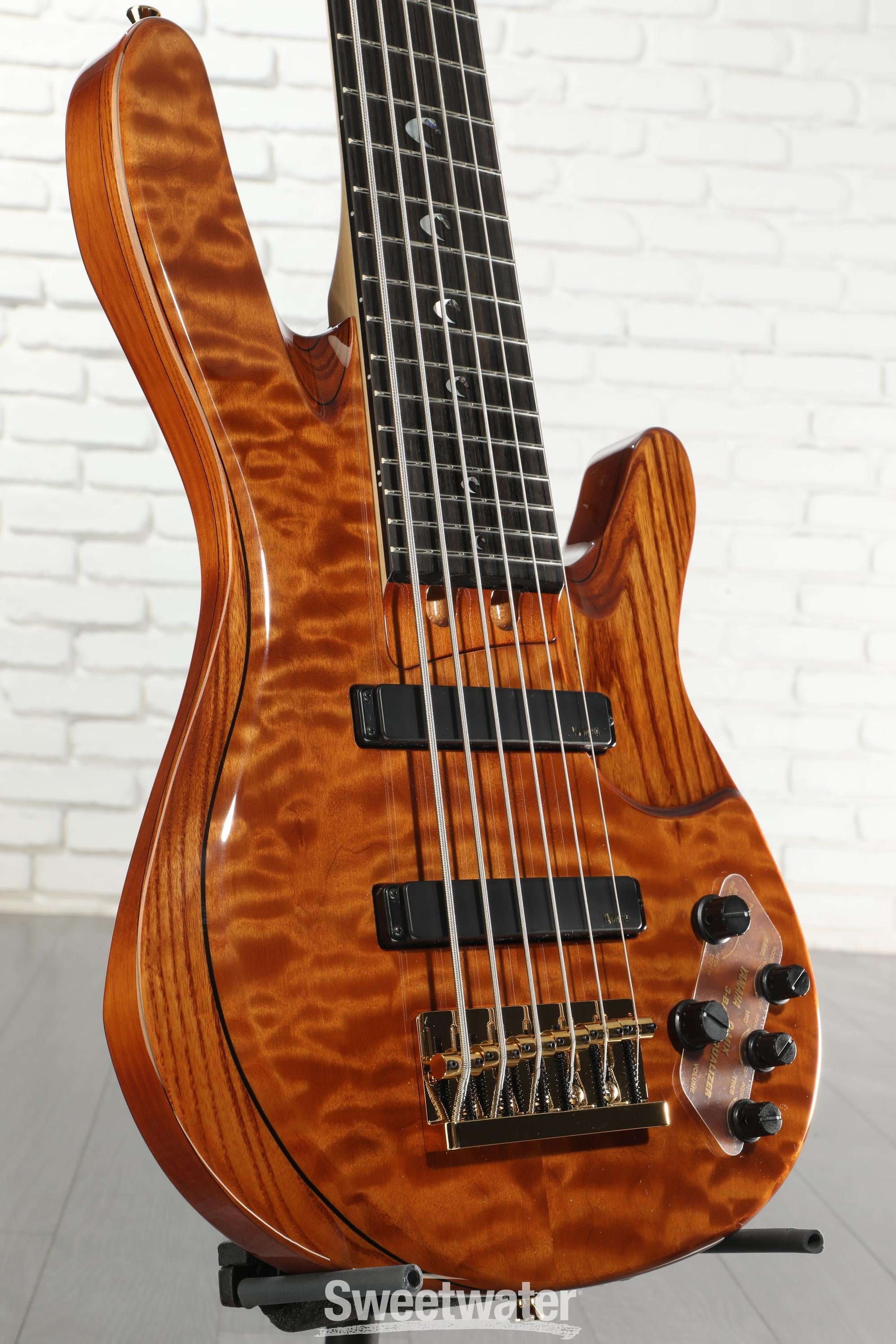 Photo of Yamaha John Patitucci TRB Signature Bass Guitar - Amber