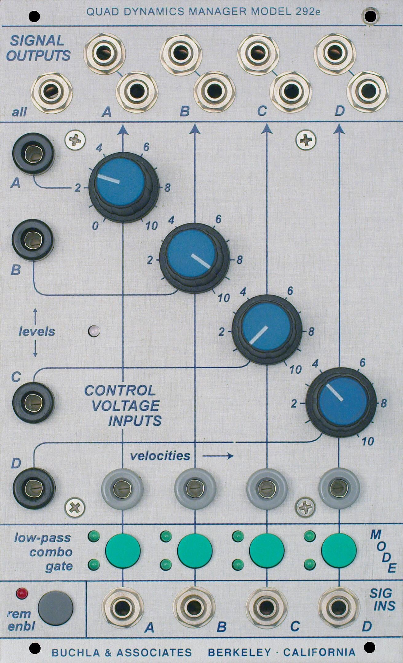 Photo of Buchla 292e Quad Dynamics Manager Module