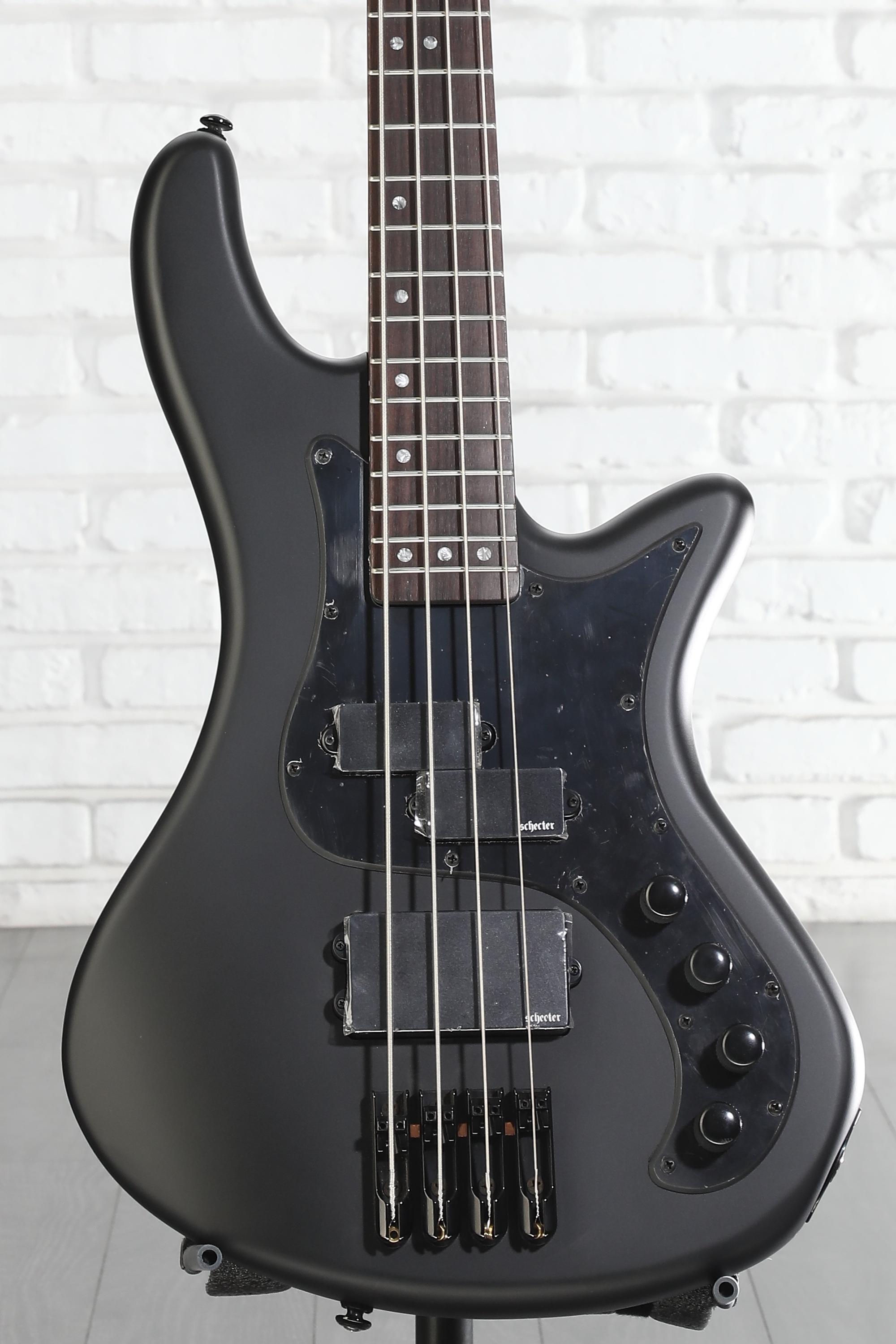 Schecter Stiletto Stealth 4 Bass Guitar - Satin Black | Sweetwater