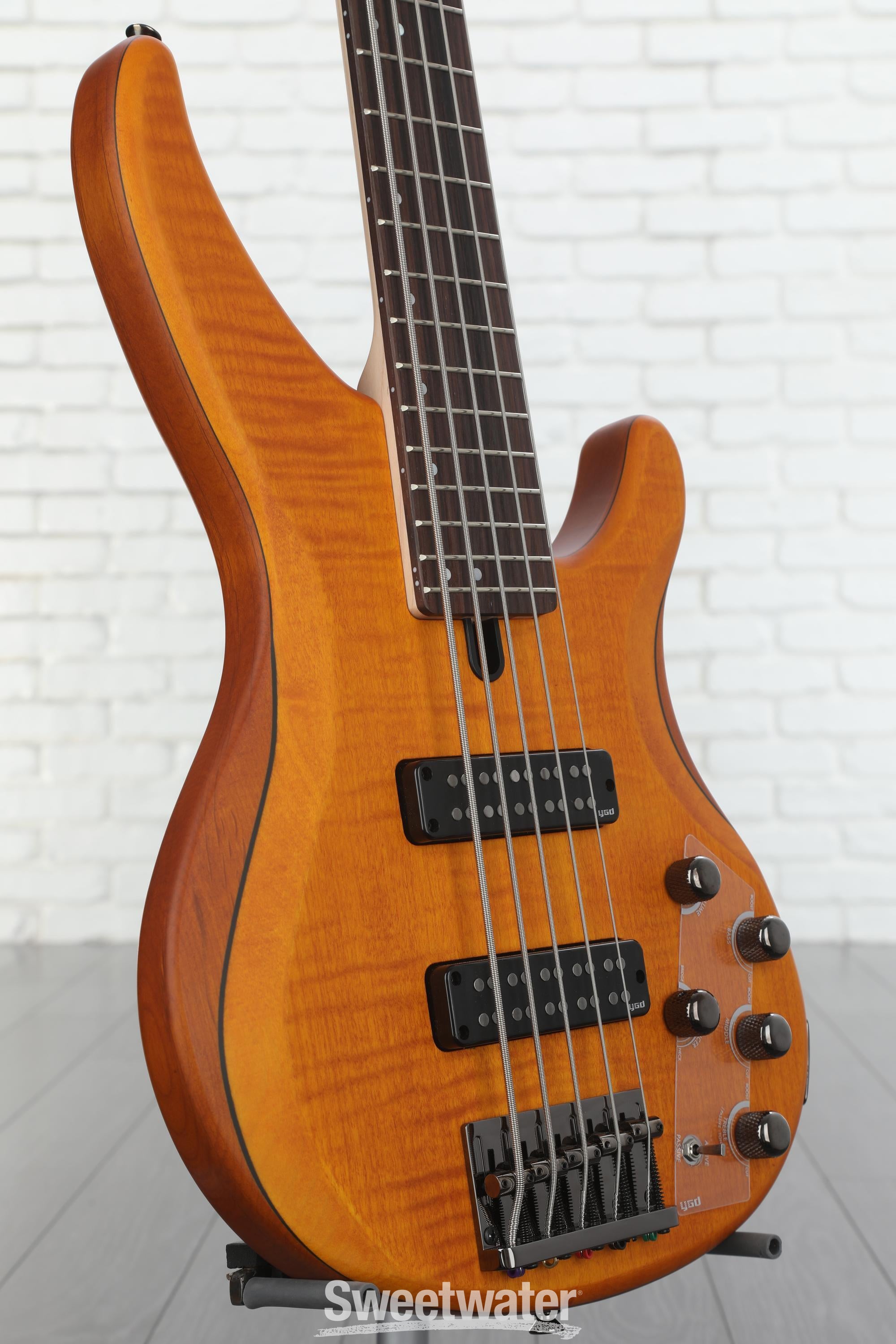 Yamaha TRBX605FM Bass Guitar - Matte Amber | Sweetwater