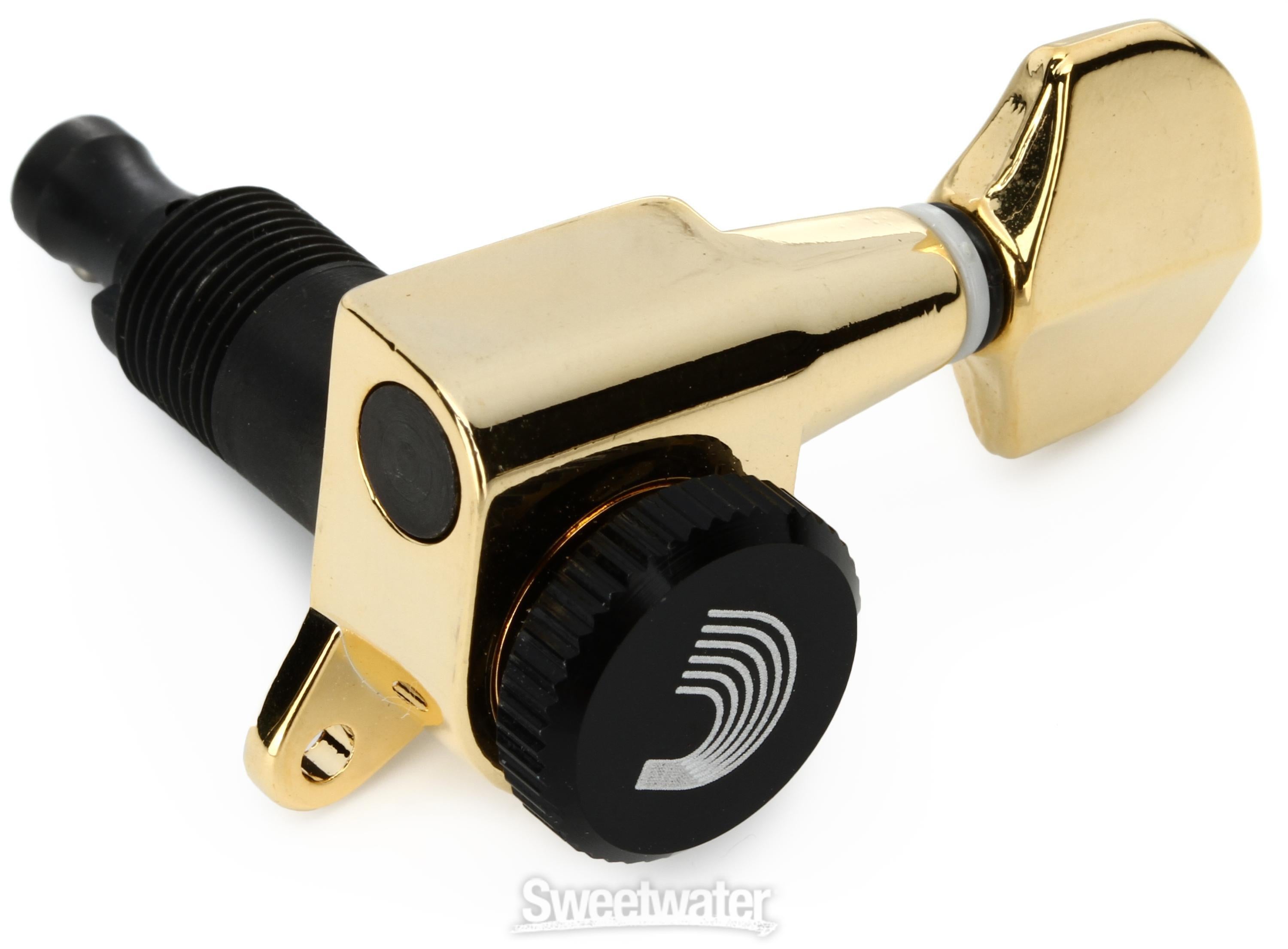 D'Addario Auto-Trim Locking Tuning Machines - 6 In-line - Gold