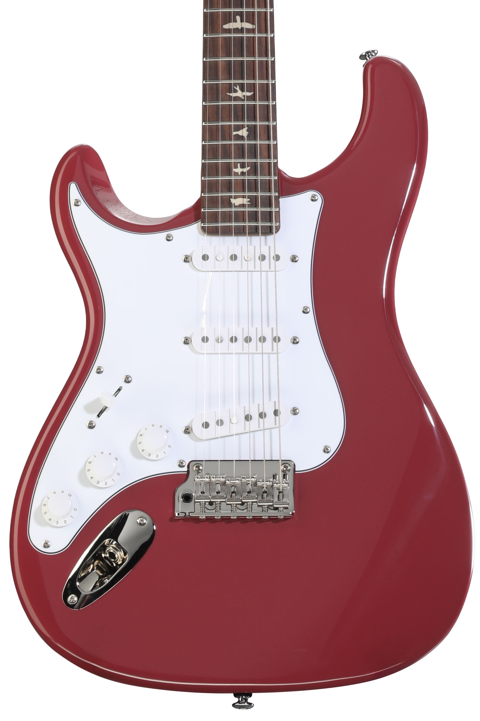 PRS SE Silver Sky Left-handed Electric Guitar - Derby Red with Rosewood Fingerboard