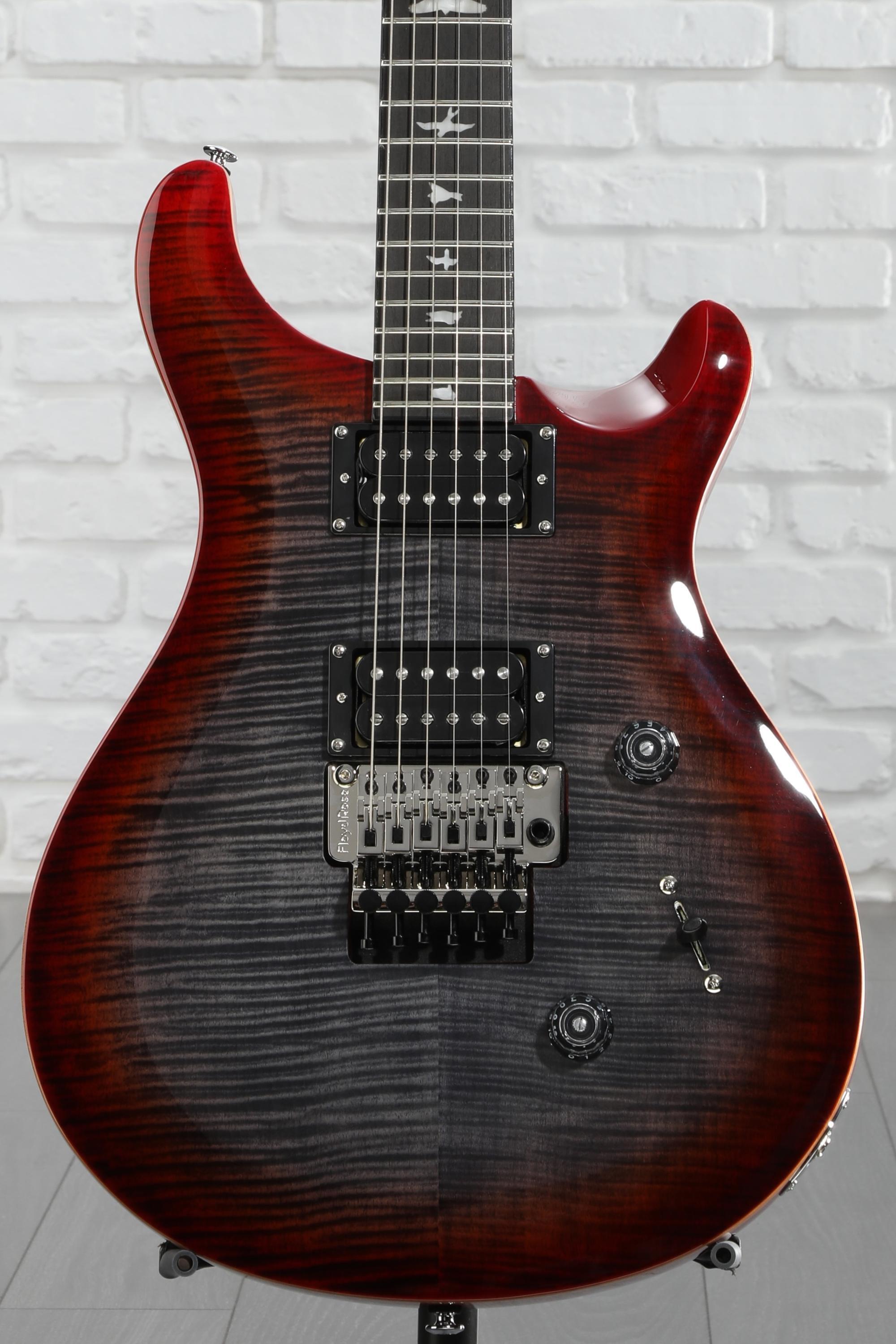 PRS SE Custom 24 Floyd Electric Guitar - Charcoal Cherry Burst