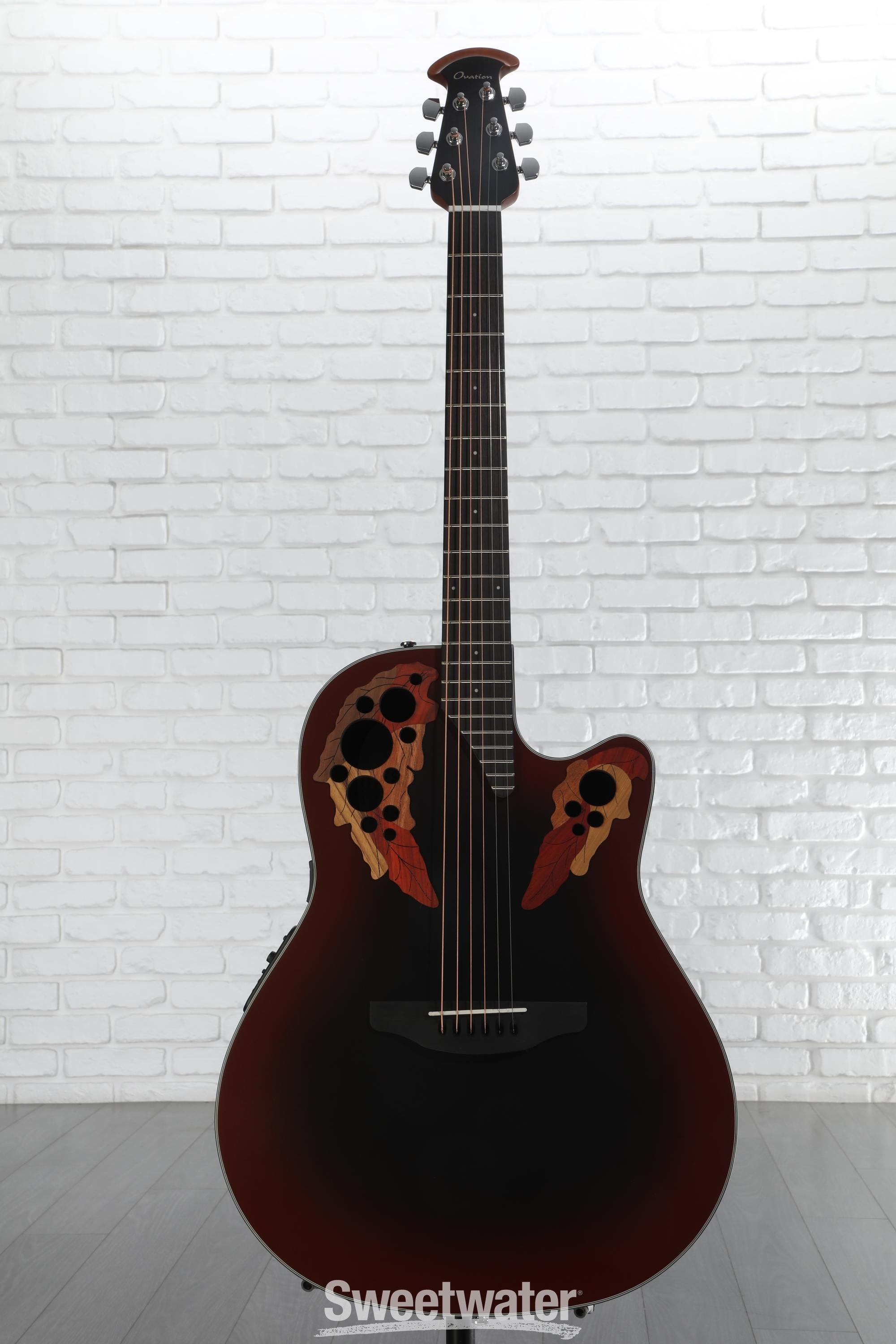 ギター Ovation / Celebrity Elite CE44-RRB Ovation Celebrity Reverse Red Burst Mid Bowl Acoustic Guitar