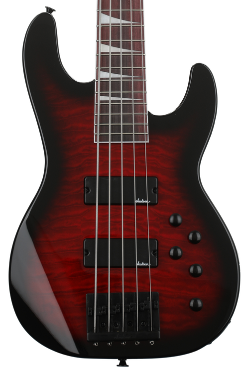 Jackson Concert Bass JS3VQ - Transparent Red Burst | Sweetwater