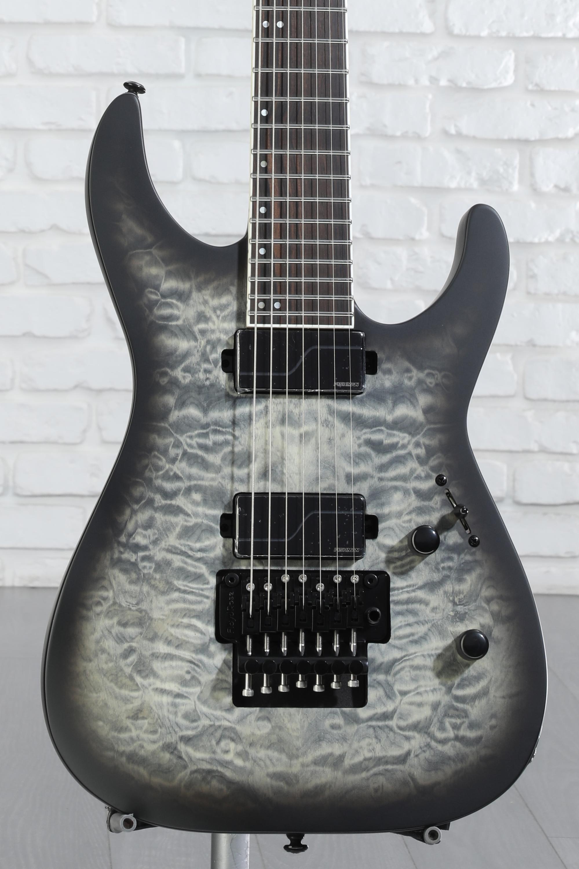 ESP LTD M-1007B 7-string Baritone Electric Guitar - Charcoal Burst Satin |  Sweetwater