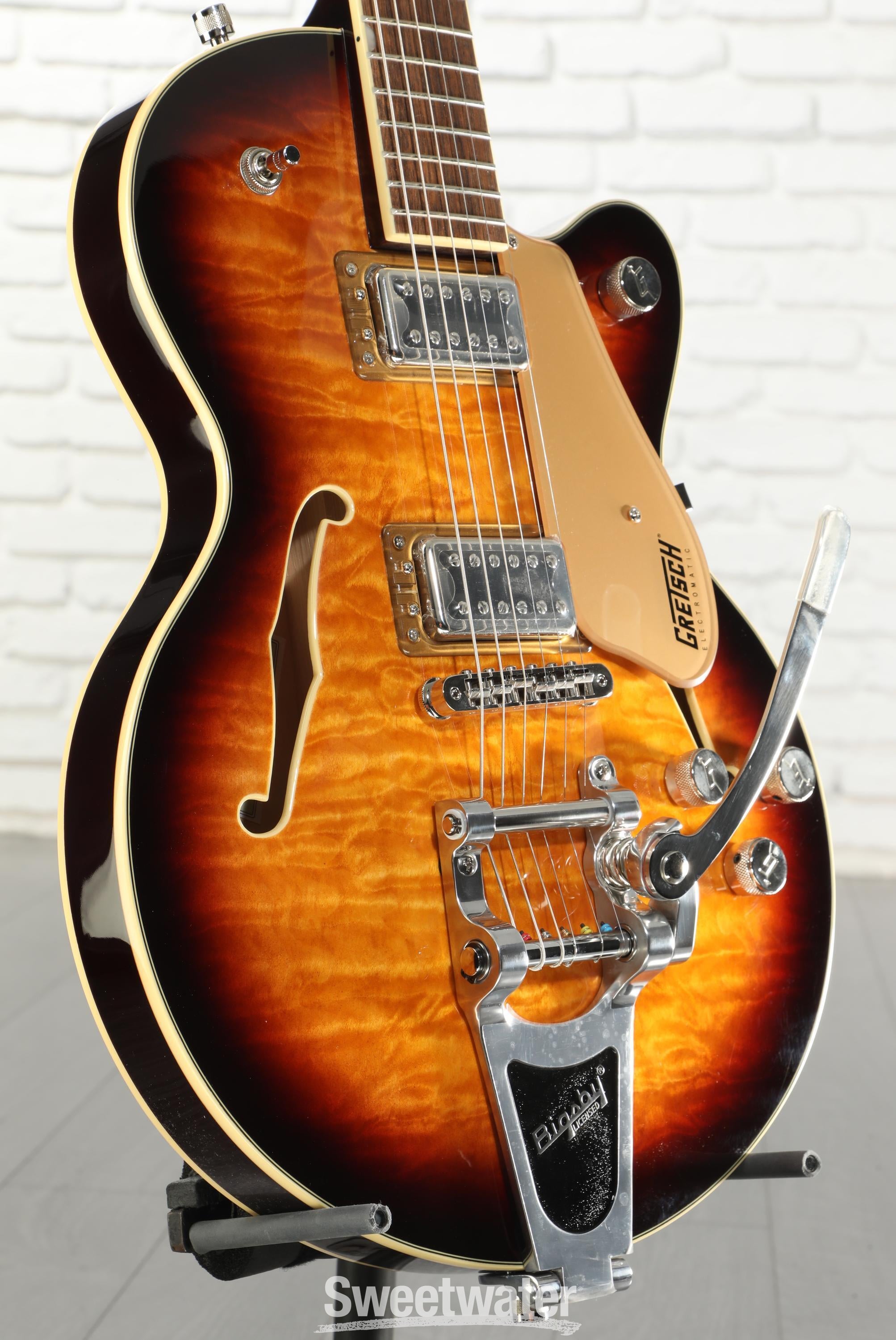 Photo of Gretsch G5655T-QM Electromatic Center Block Jr. Quilt Semi-hollowbody Electric Guitar - Sweet Tea