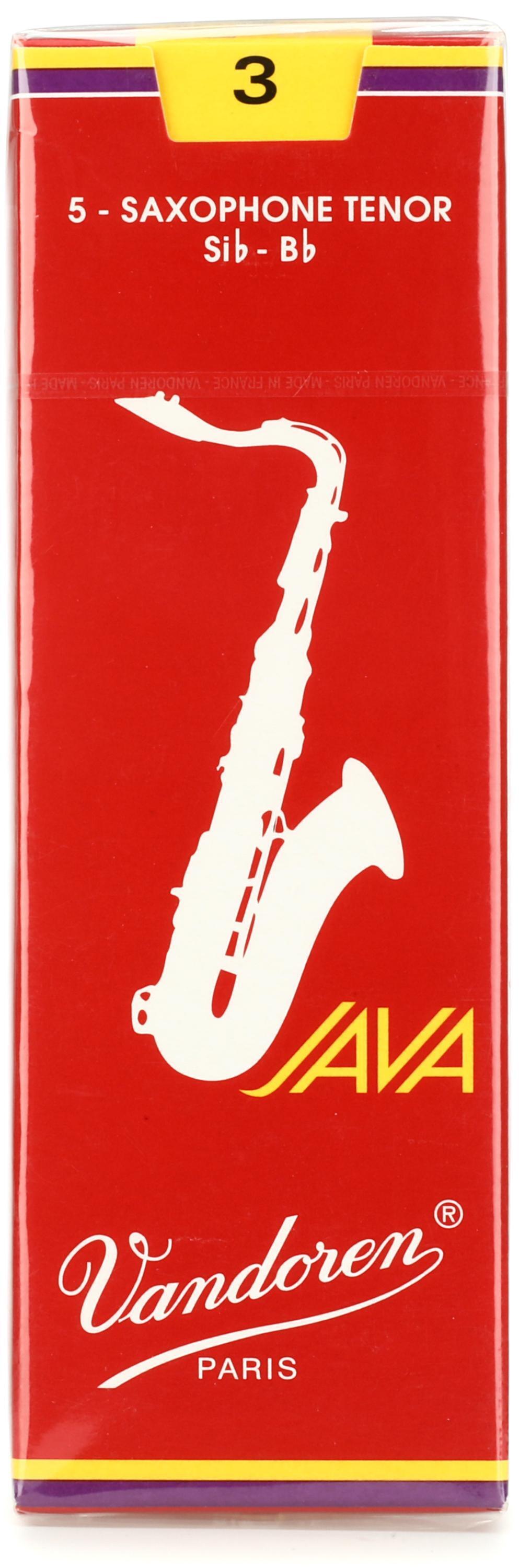 Vandoren SR273R - JAVA Red Tenor Saxophone Reeds - 3.0 (5-pack