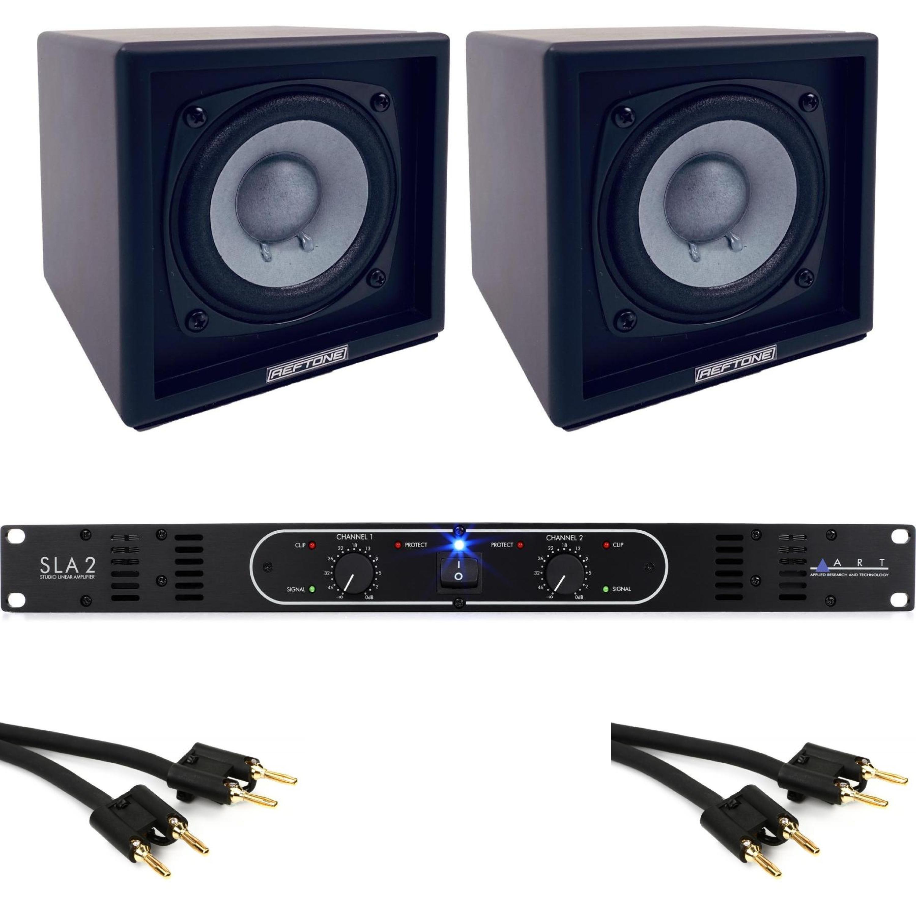 Photo of Reftone LD-3 Passive Ref-Cubes and ART SLA-2 Amp Bundle