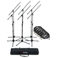 Photo of Gator Frameworks Microphone Boom Stand 6-pack with Carry Bag and XLR Cables
