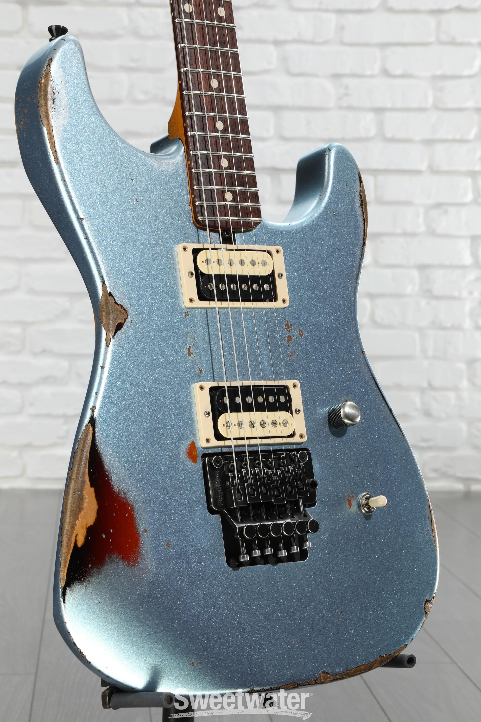 Photo of Friedman Cali Aged Electric Guitar - Ice Blue Metallic Over 3-tone Burst