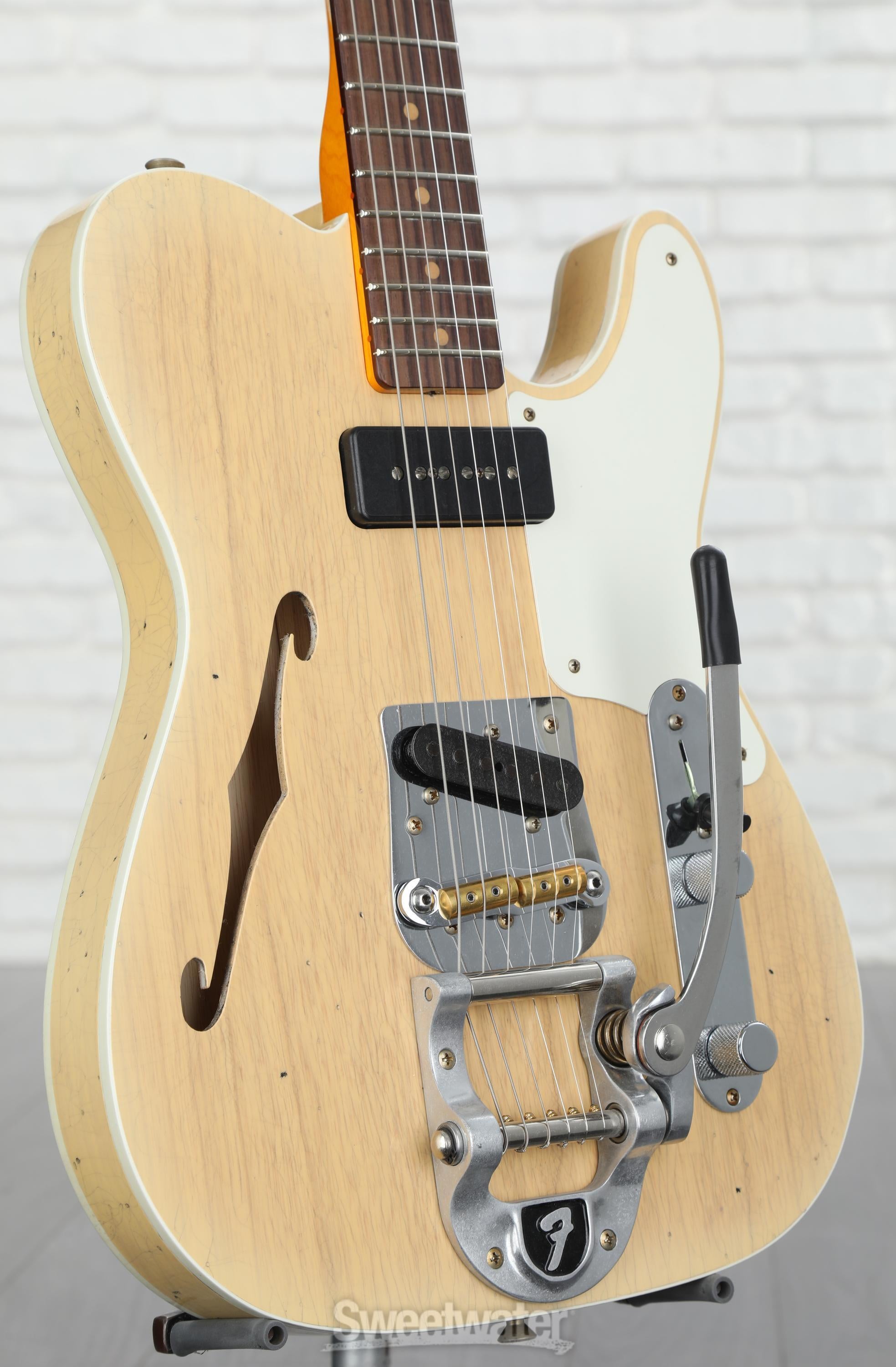 Fender Custom Shop Limited-edition P90 Telecaster Thinline Journeyman Relic  Electric Guitar - Natural Blonde