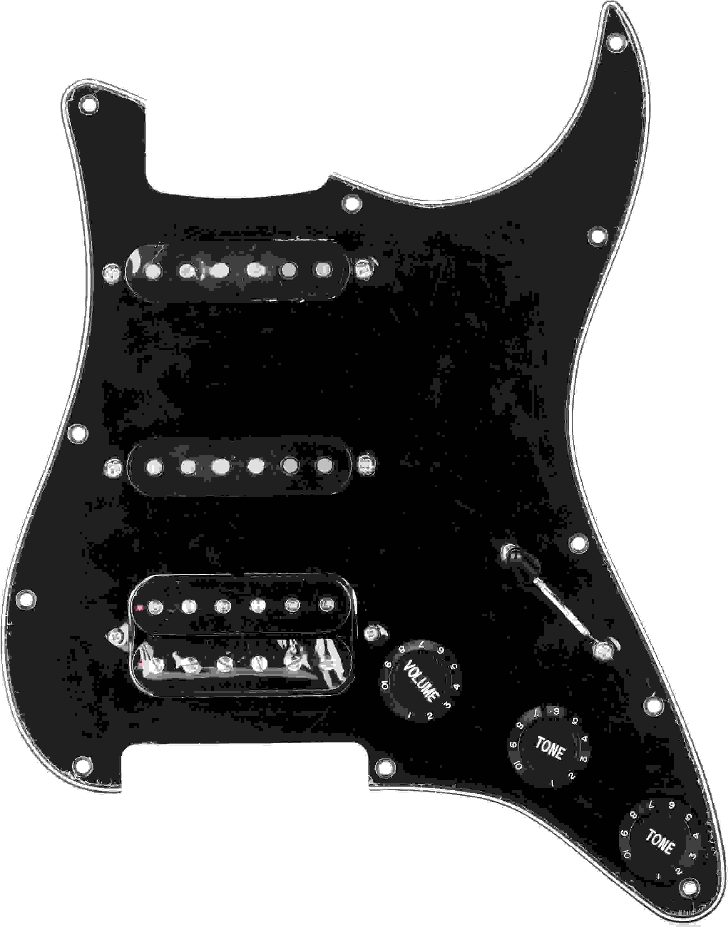 Mojotone '58 Quiet Coil HSS Strat Prewired Pickguard - Black