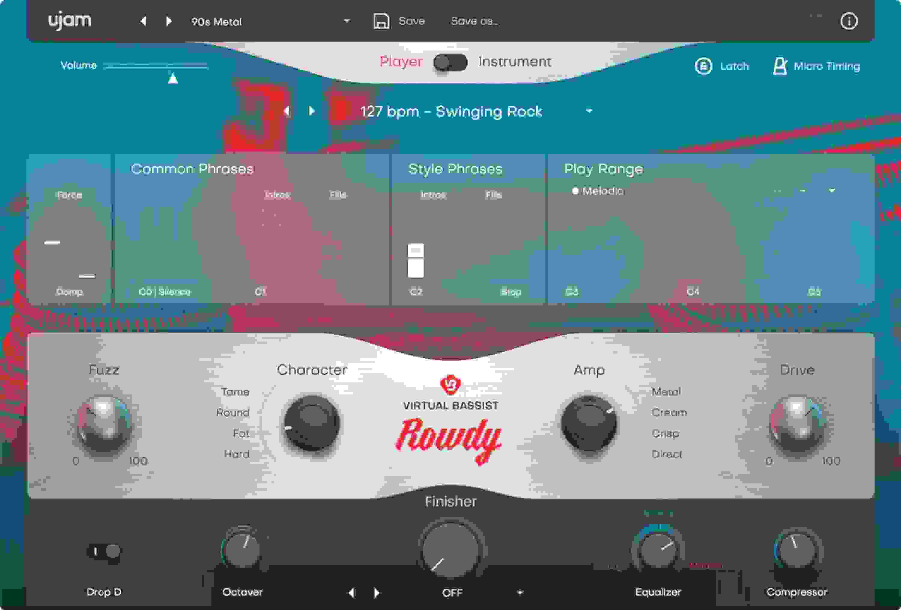 UJAM Virtual Bassist Rowdy 2 Virtual Electric Bass Software Sweetwater