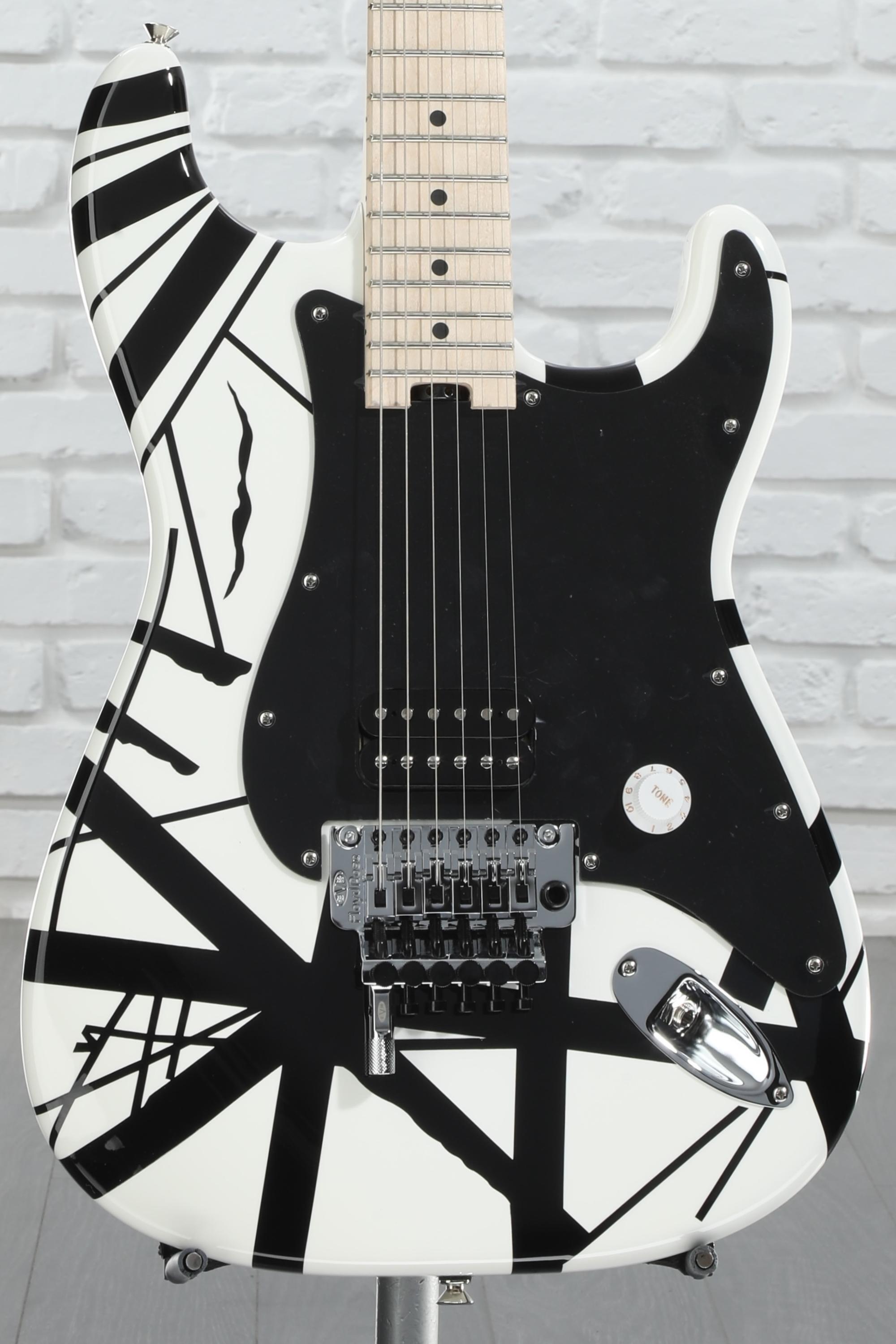 EVH Striped Series - White with Black Stripes – nafiriguitar.com