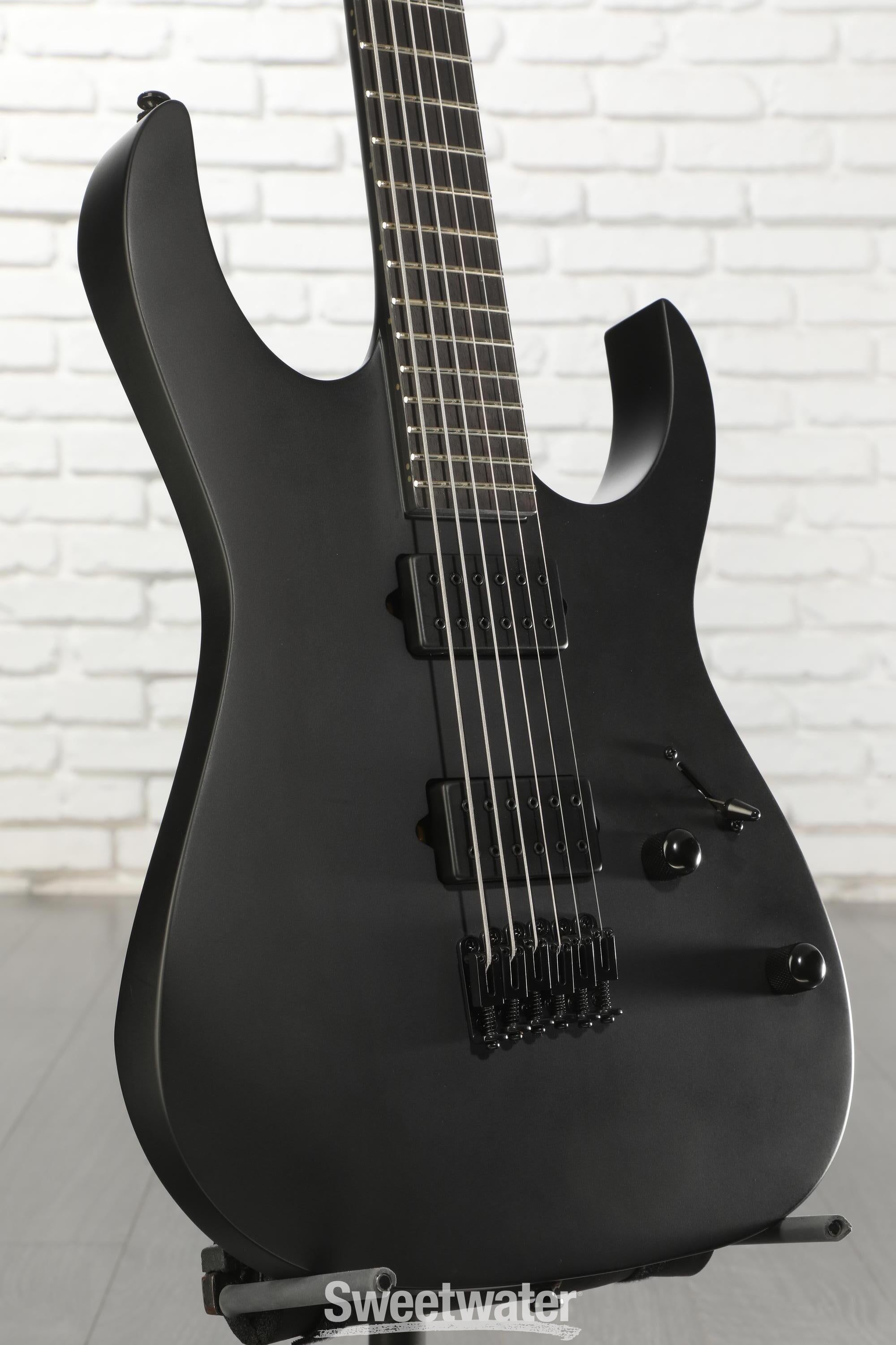 Photo of Ibanez Iron Label RGRTBB21 Baritone Electric Guitar - Black Flat