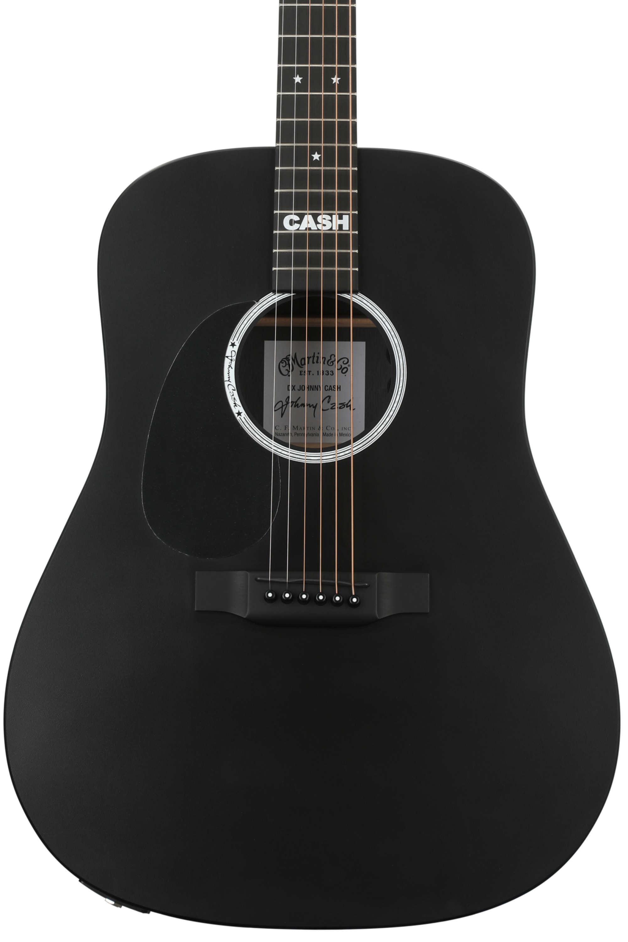 Martin DX Johnny Cash Left-Handed - Jett Black | Sweetwater