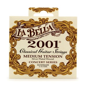 La Bella 900B Elite Black Nylon Polished Golden Alloy Classical Guitar  Strings - Medium Tension