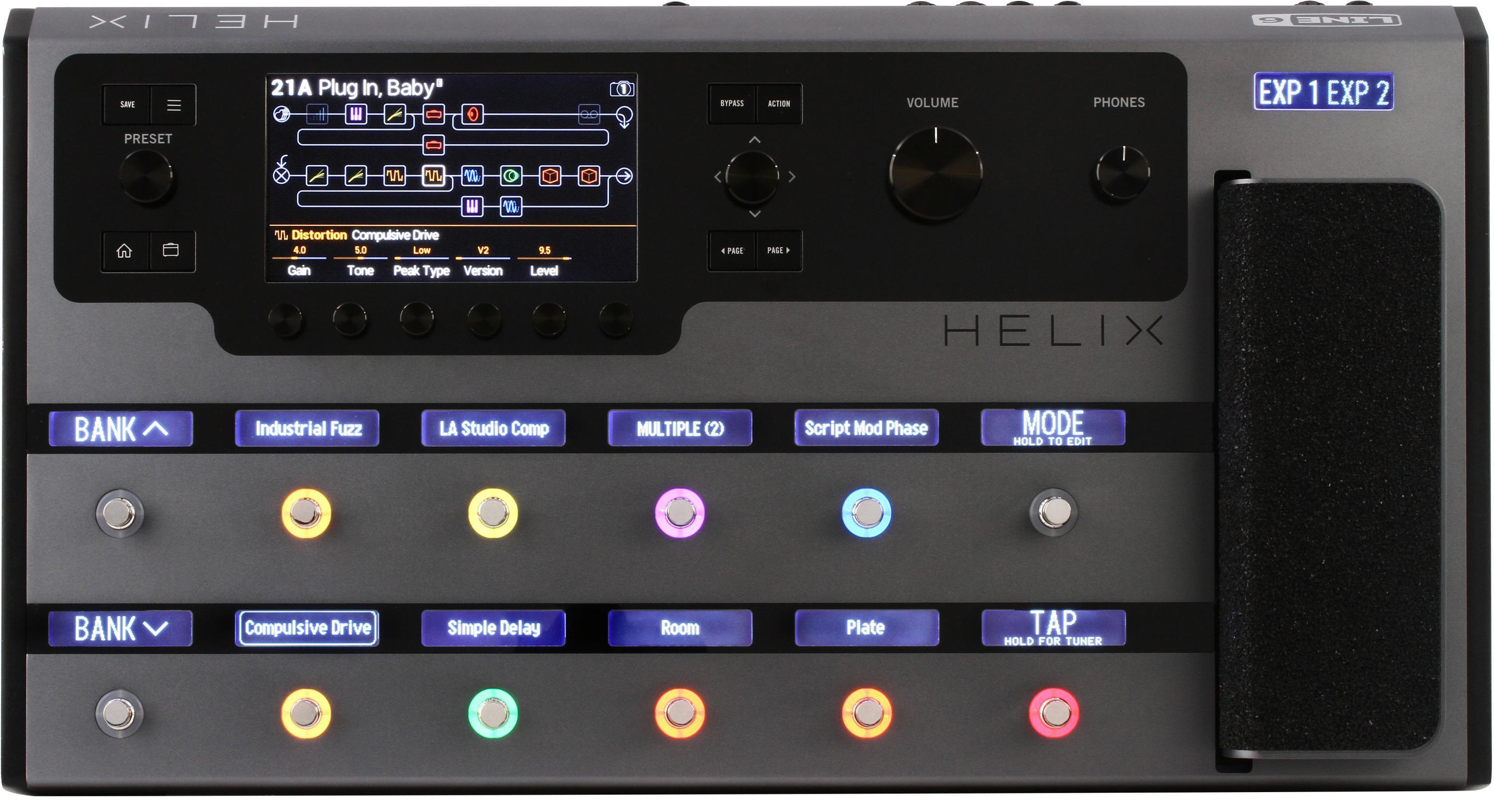 Line 6 Helix Guitar Multi effects Floor Processor   Space Gray Sweetwater  Exclusive