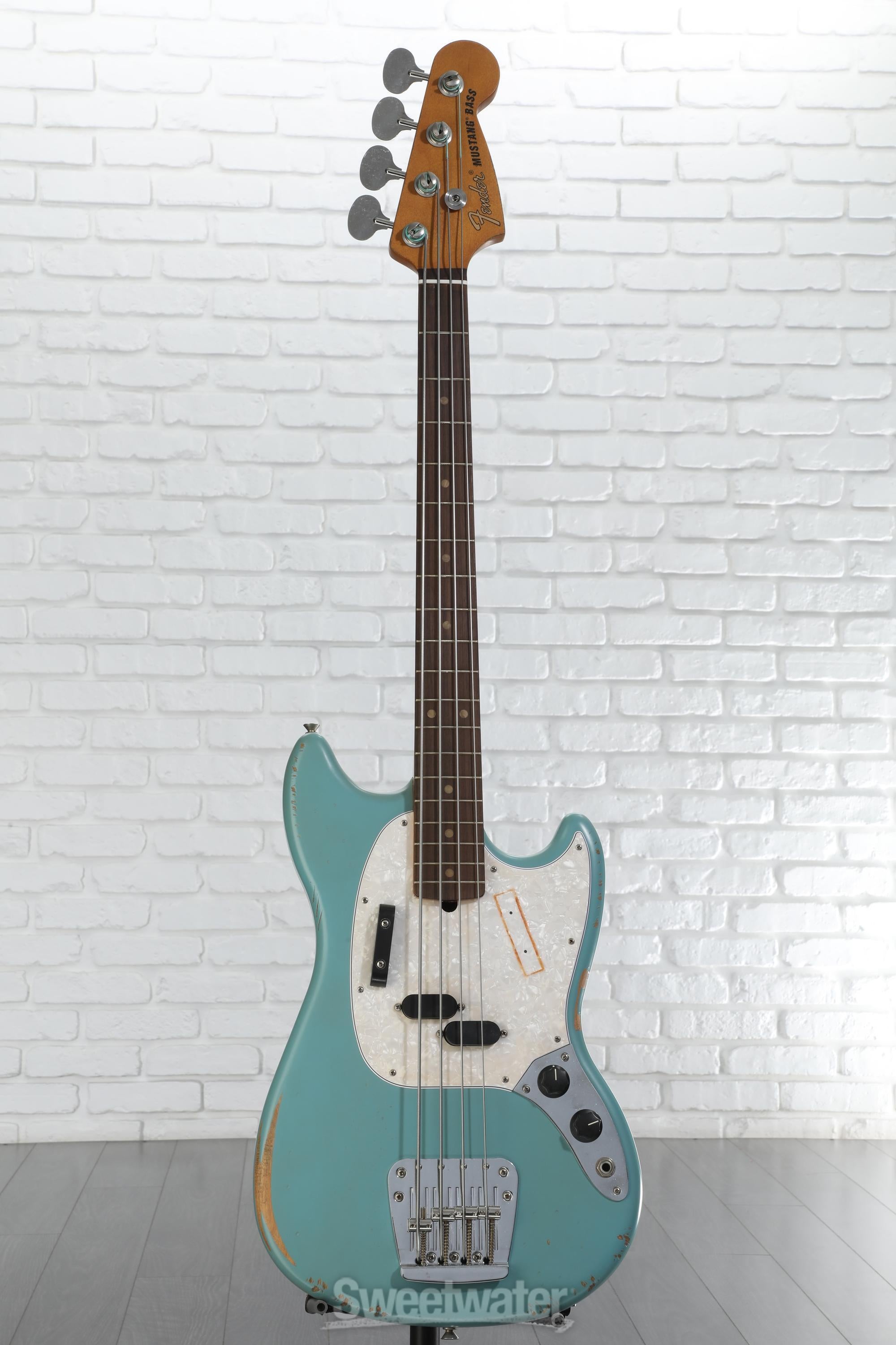 Fender JMJ Road Worn Mustang Bass - Black | Sweetwater
