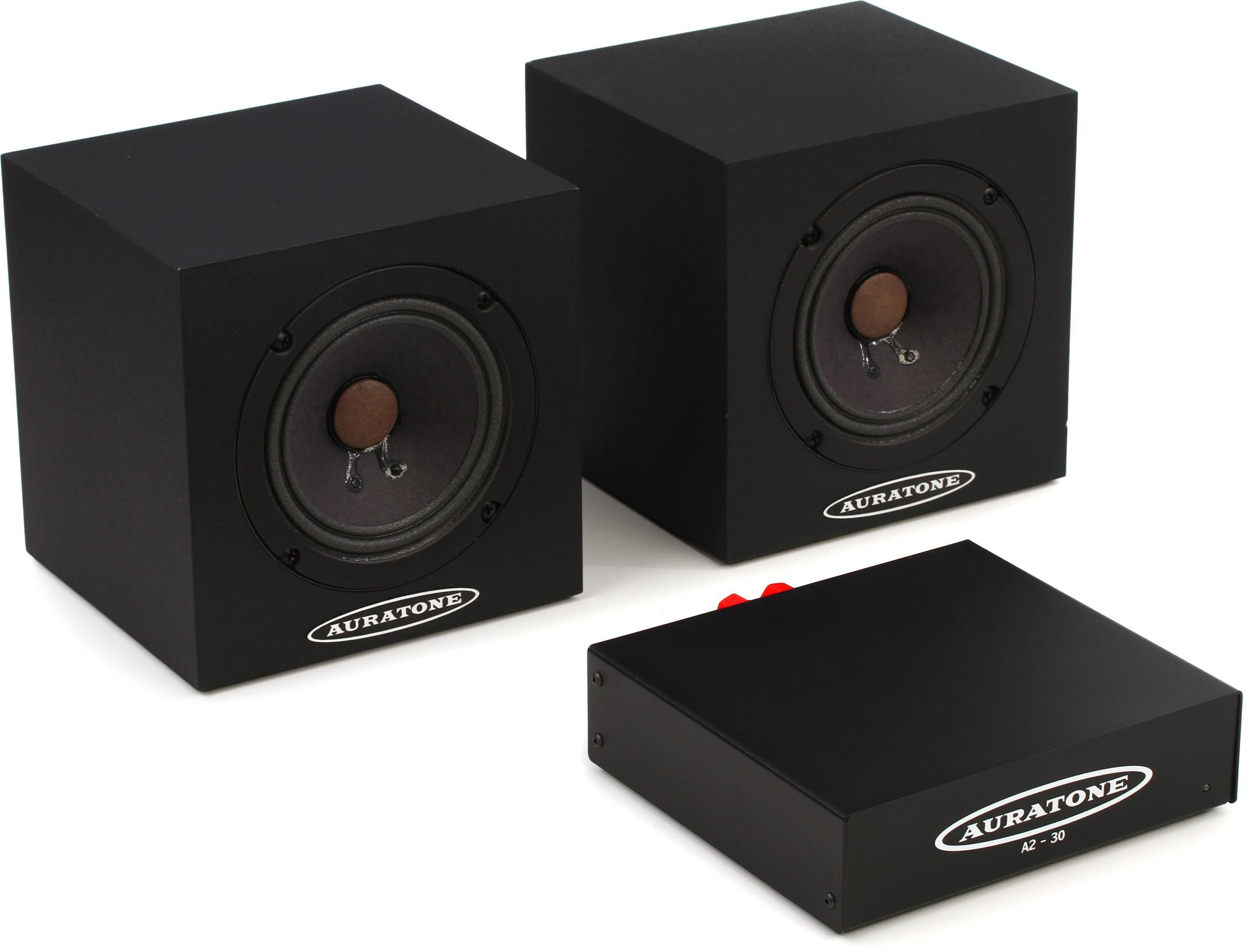 Auratone 5C Super Sound Cubes 4.5 inch Passive Reference Monitors with  A2-30 Power Amp - Black