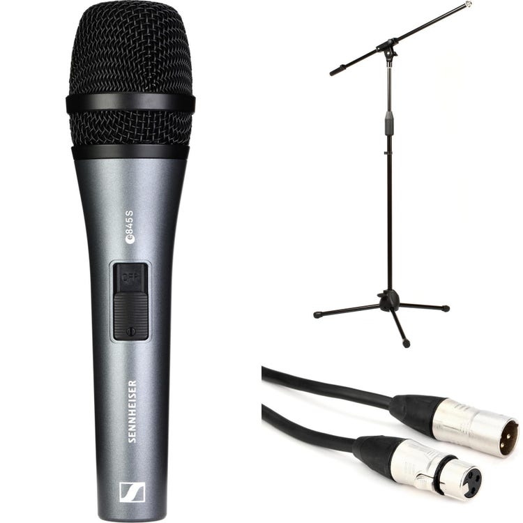 Sennheiser e 845-S Supercardioid Dynamic Microphone Bundle with