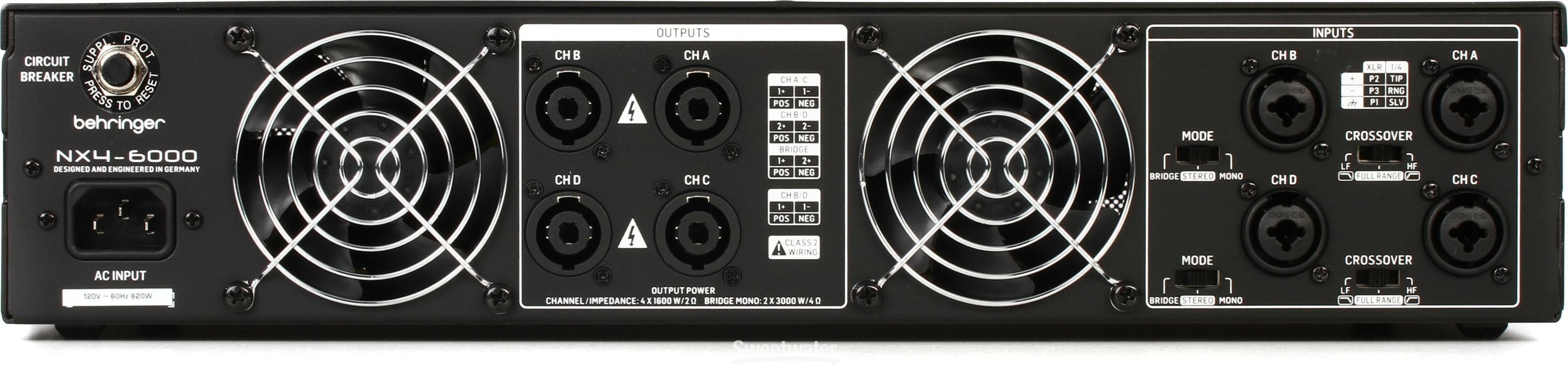 Behringer NX4-6000 6000W 4-channel Power Amplifier | Sweetwater