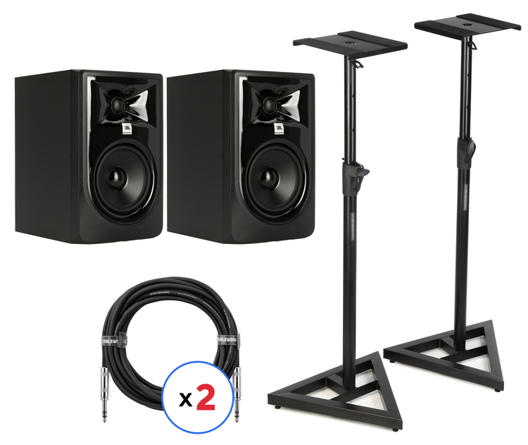 JBL 305P MkII 5-inch Powered Studio Monitor Pair with Stands