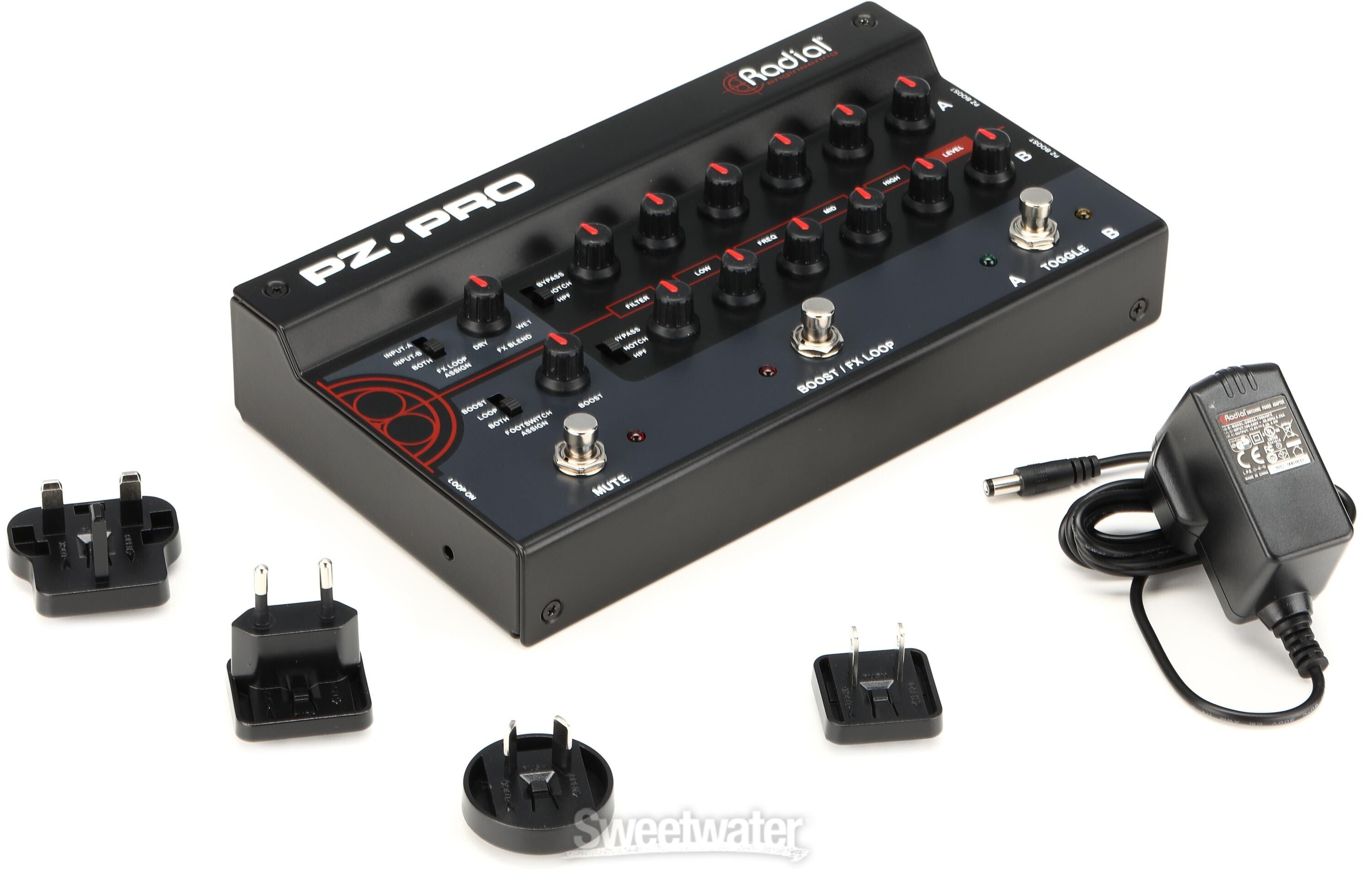 Radial PZ-Pro 2-channel Acoustic Preamp Pedal | Sweetwater