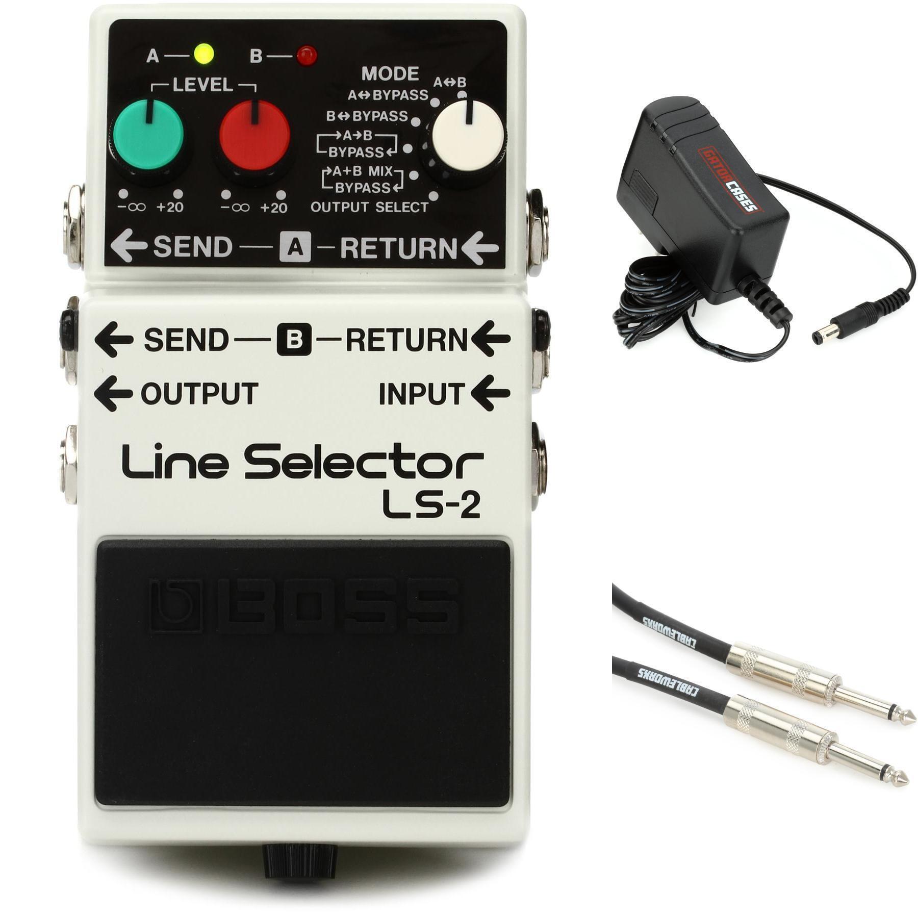 Boss LS-2 Line Selector Pedal with EBS Patch Cables | Sweetwater