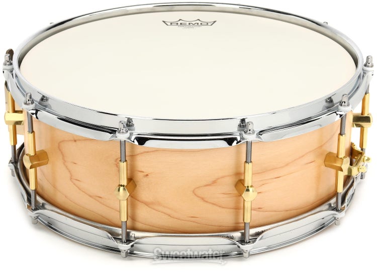 Solid Shell Maple Snare Drum - 5-inch x 14-inch, Natural Satin with Brass  Hardware - Sweetwater