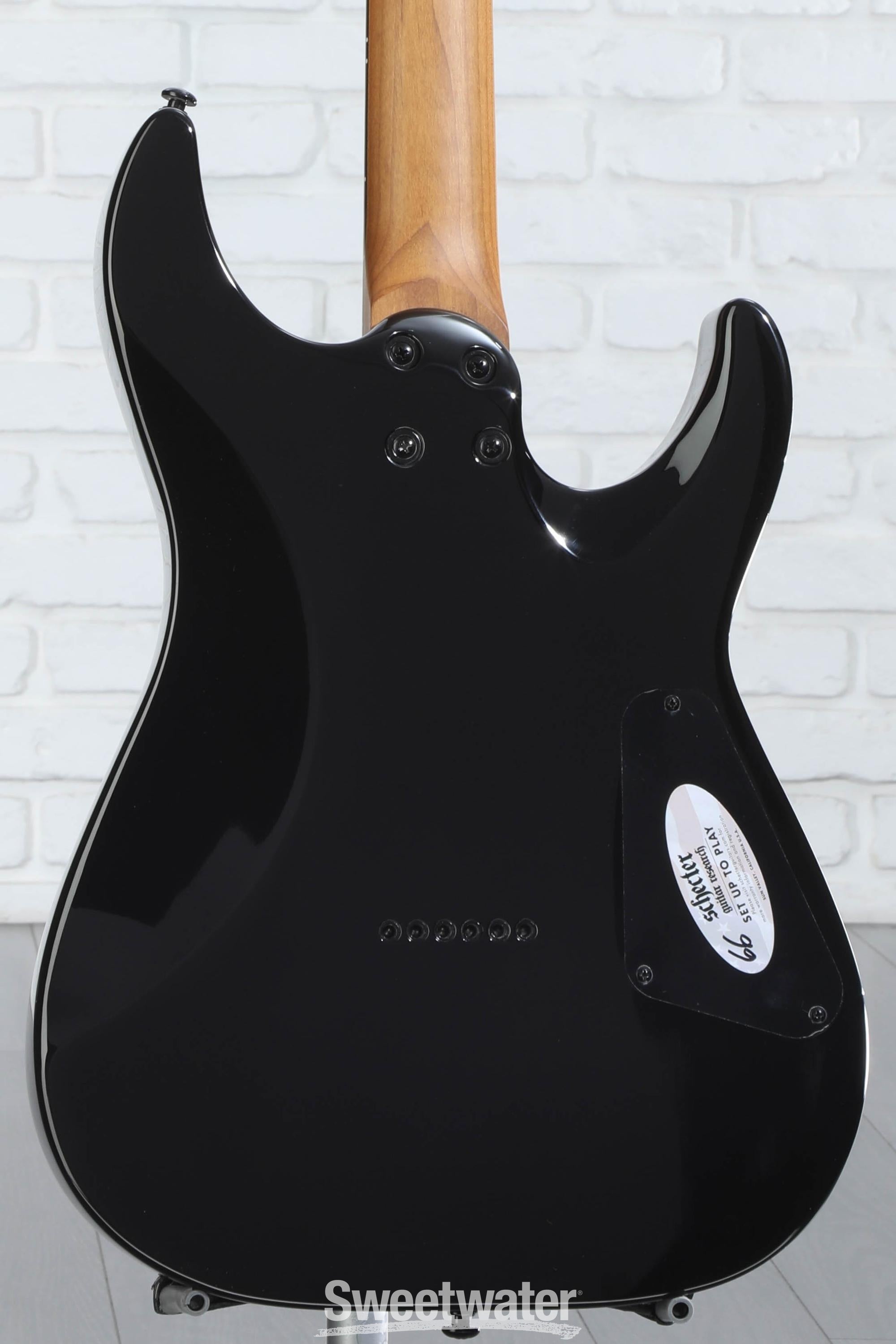 Schecter C-1 Standard Left-handed Electric Guitar - Black Fade Burst Burl