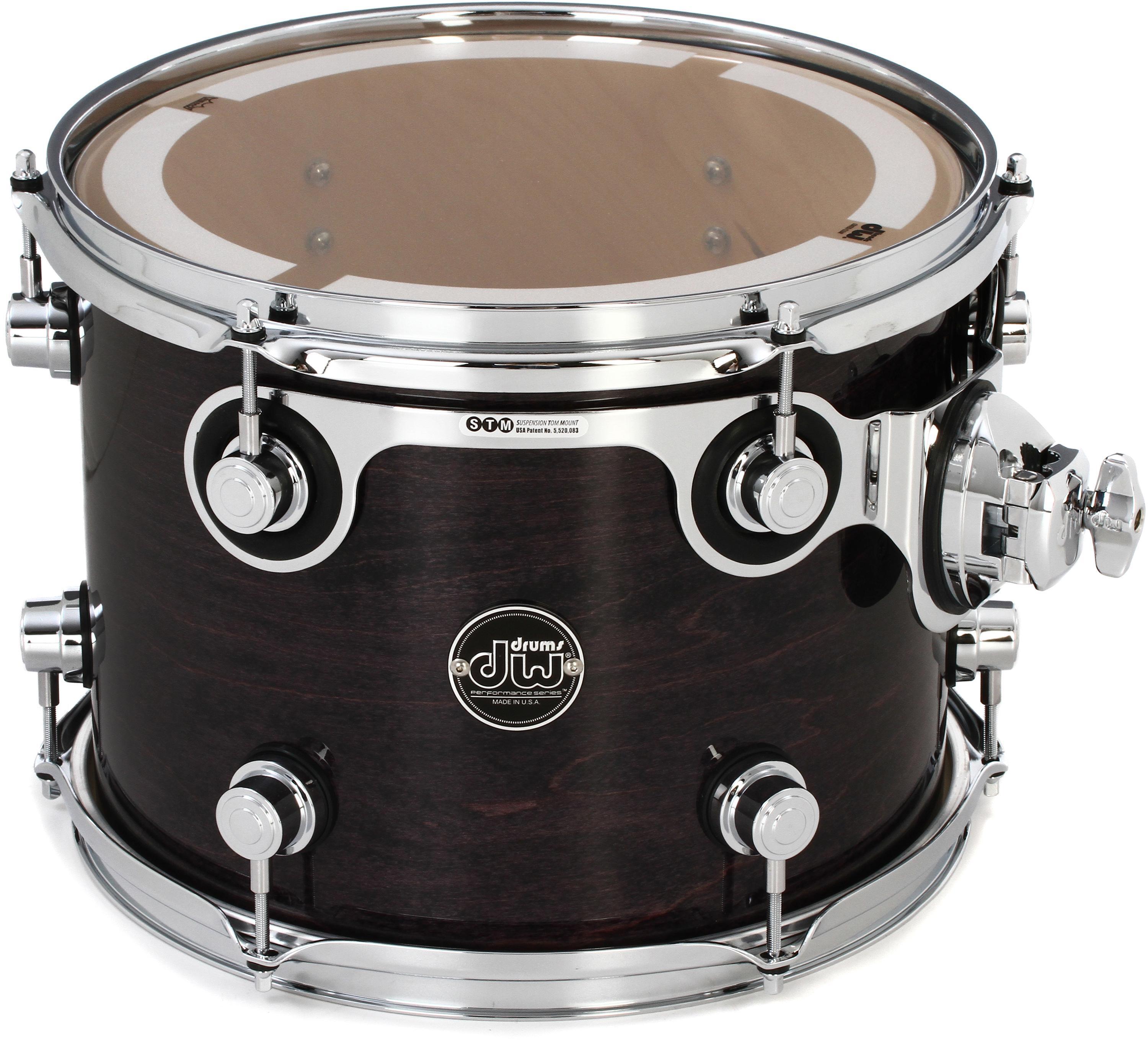 DW Performance Series Mounted Tom - 9 x 12 inch - Ebony Stain Lacquer ...