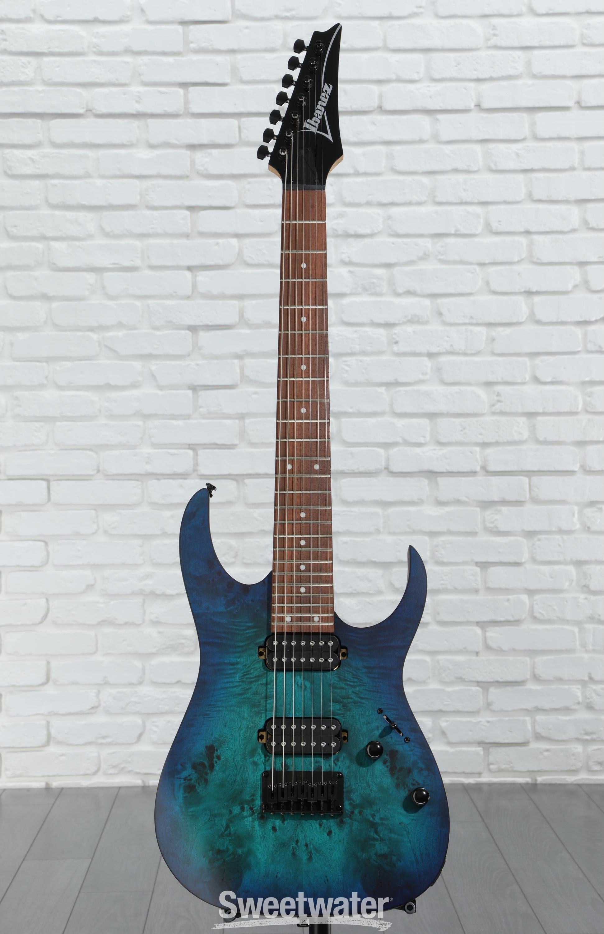 7弦ギターIbanez RG7421PB／WH10V3 /PTPRE Ibanez RG7421PB Electric Guitar - Sapphire Blue Flat