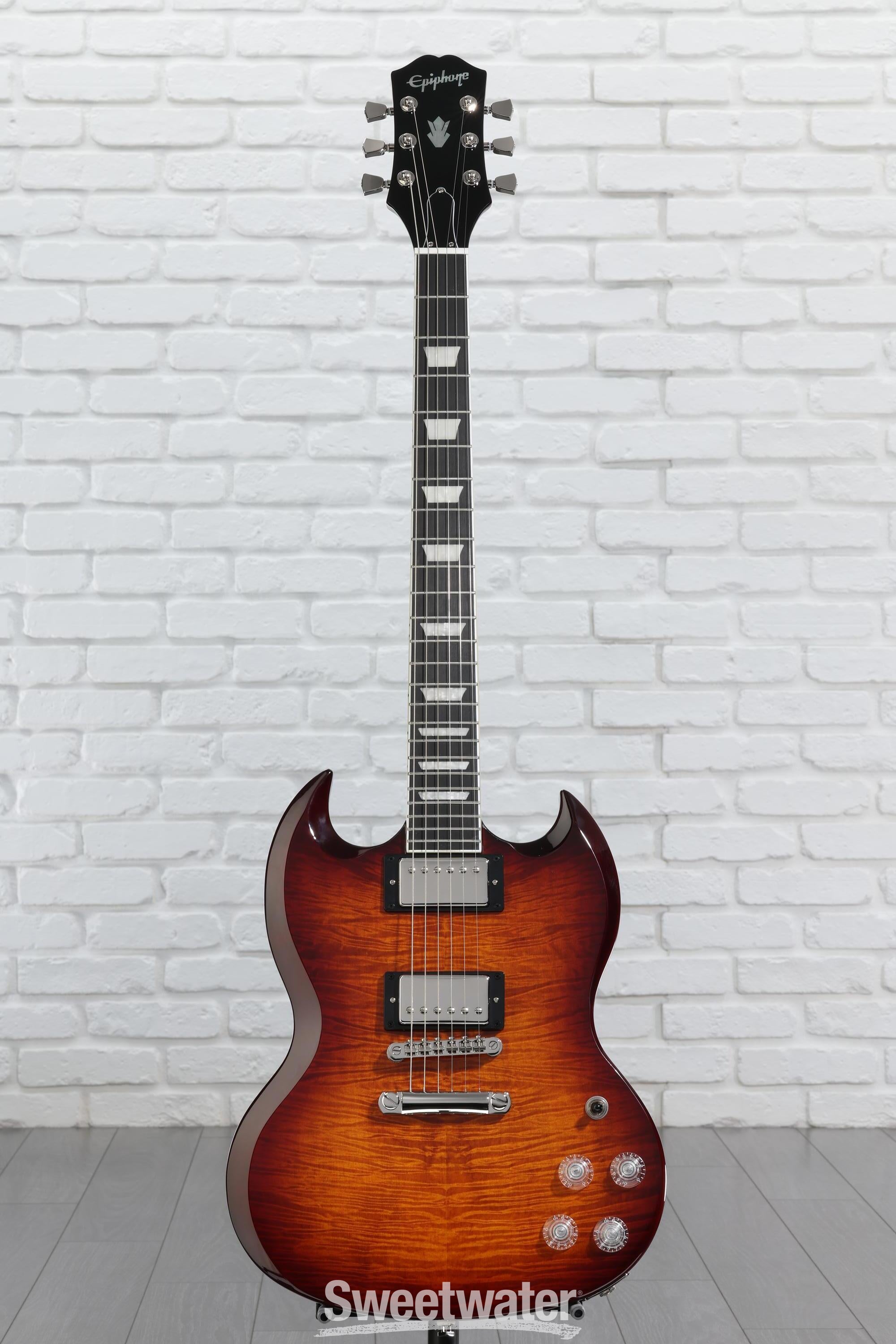 Amazon.com: Epiphone SG Modern Figured, Purple Burst with