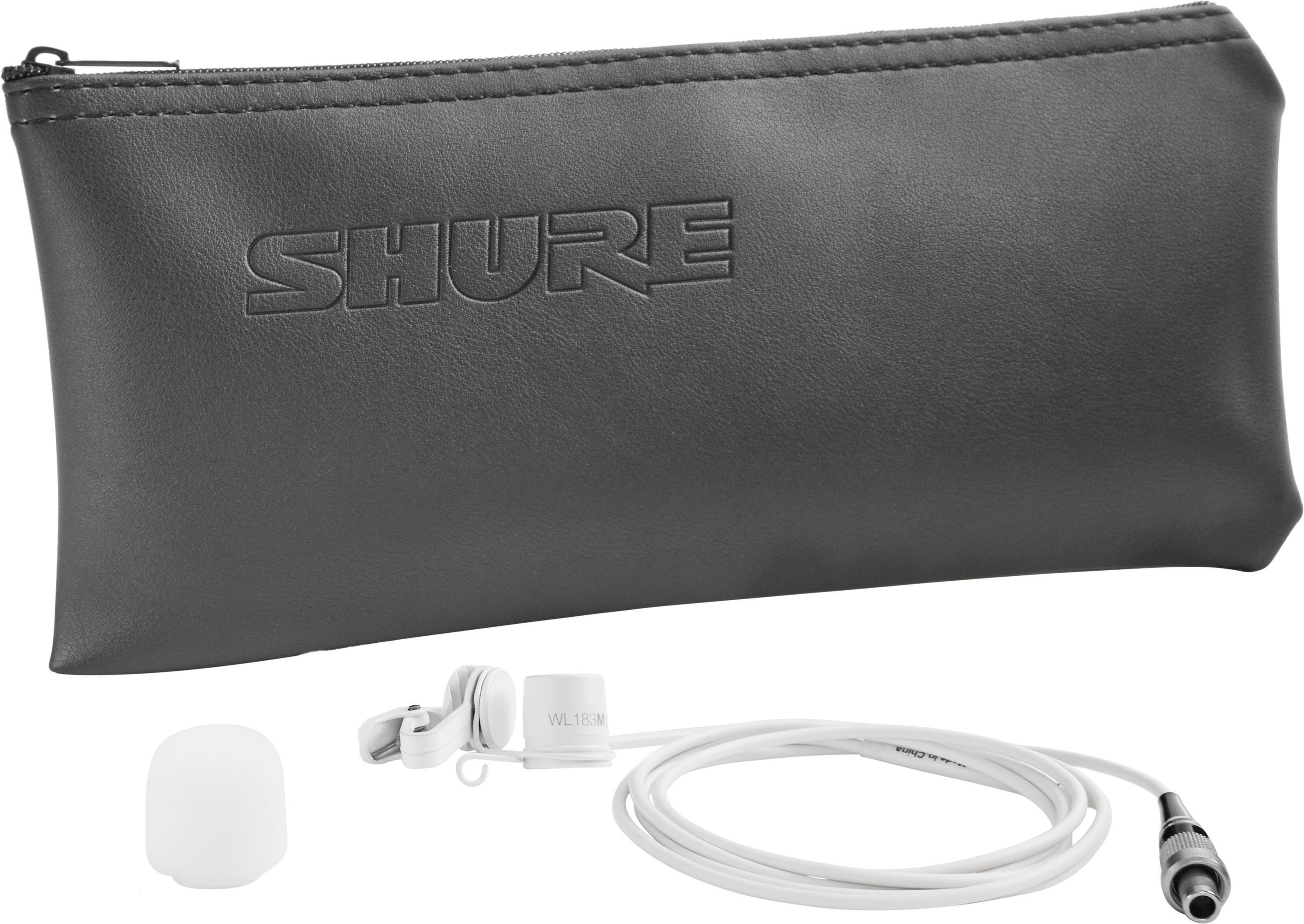 Photo of Shure WL183m Omnidirectional Lavalier Microphone with LEMO Connector - White