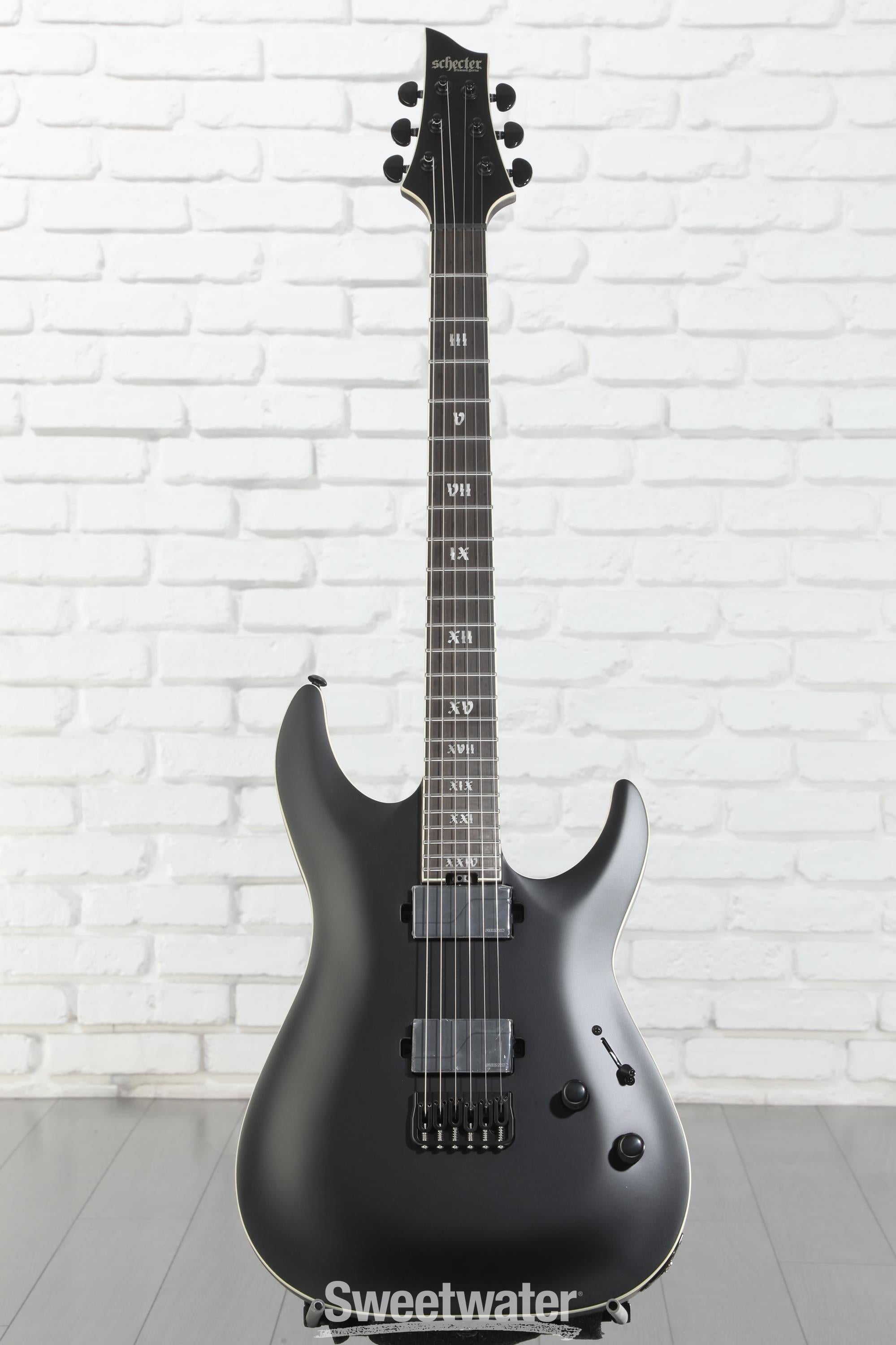 Schecter C-1 SLS Evil Twin Electric Guitar - Satin Black | Sweetwater