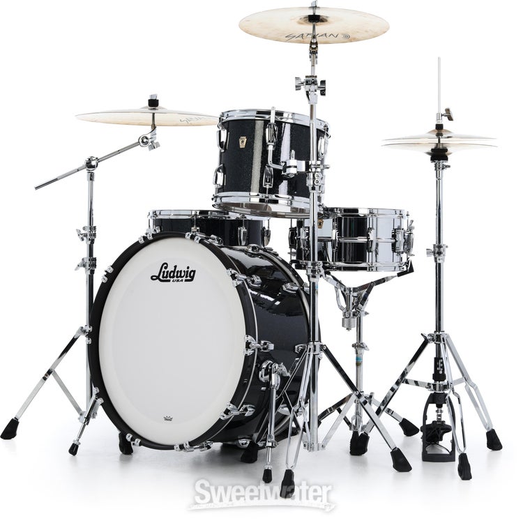 Ludwig Classic Maple Fab 3-piece Shell Pack - Hybrid Black Sparkle