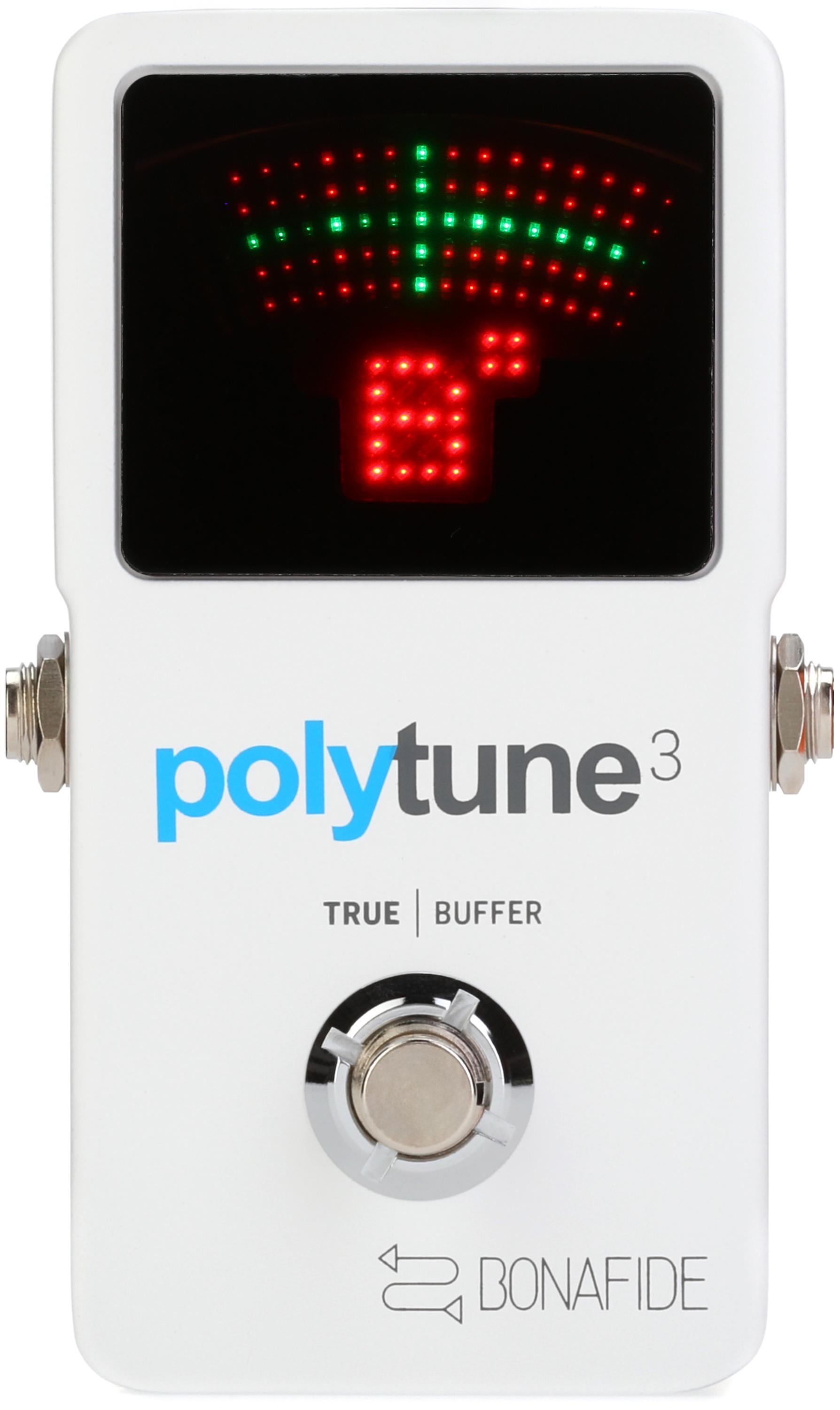 TC Electronic PolyTune 3 Polyphonic LED Guitar Tuner Pedal with Buffer