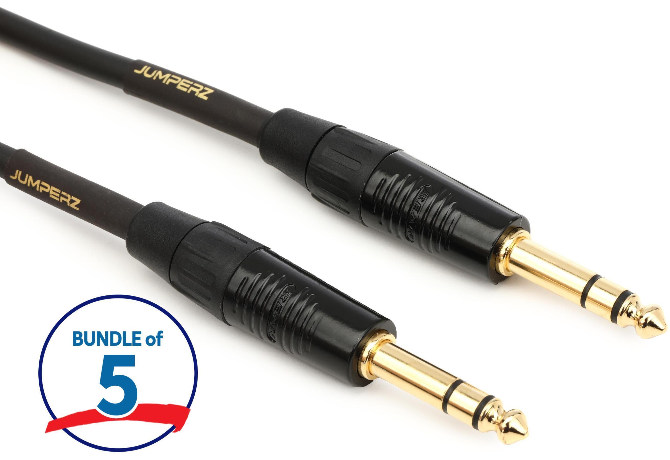 JUMPERZ JG2TRS-1 Gold TRS-TRS Patch Cable - 1 foot | Sweetwater