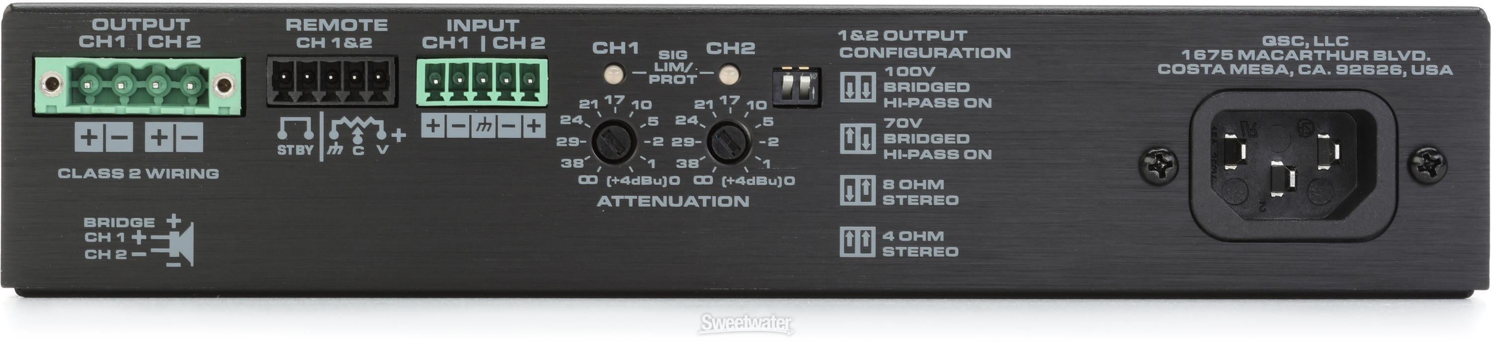 QSC SPA2-200 200W 2-channel 70V Power Amplifier | Sweetwater