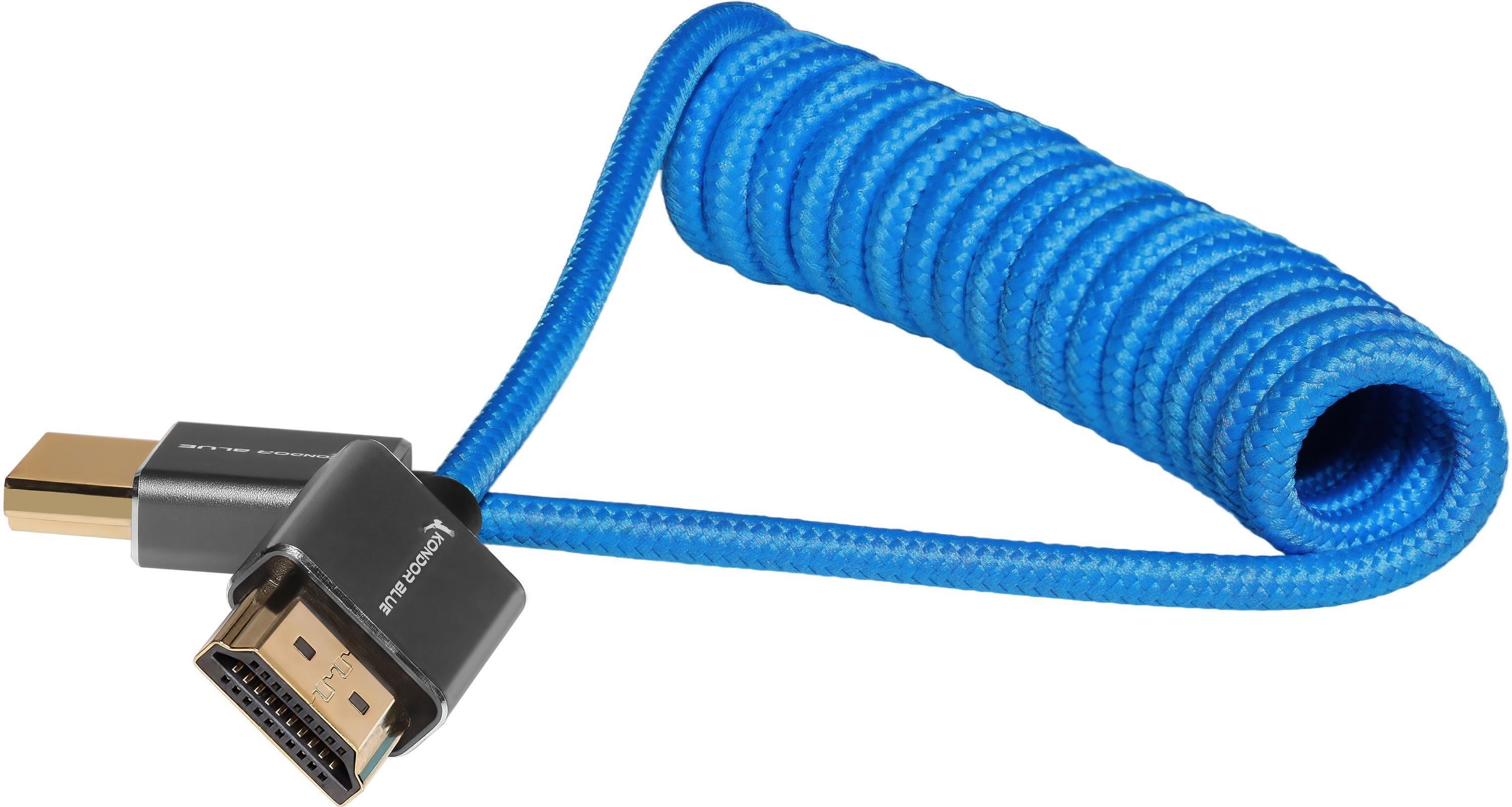 Photo of Kondor Blue KB-FHDMI-12 Coiled HDMI Cable - Blue, 24 inches