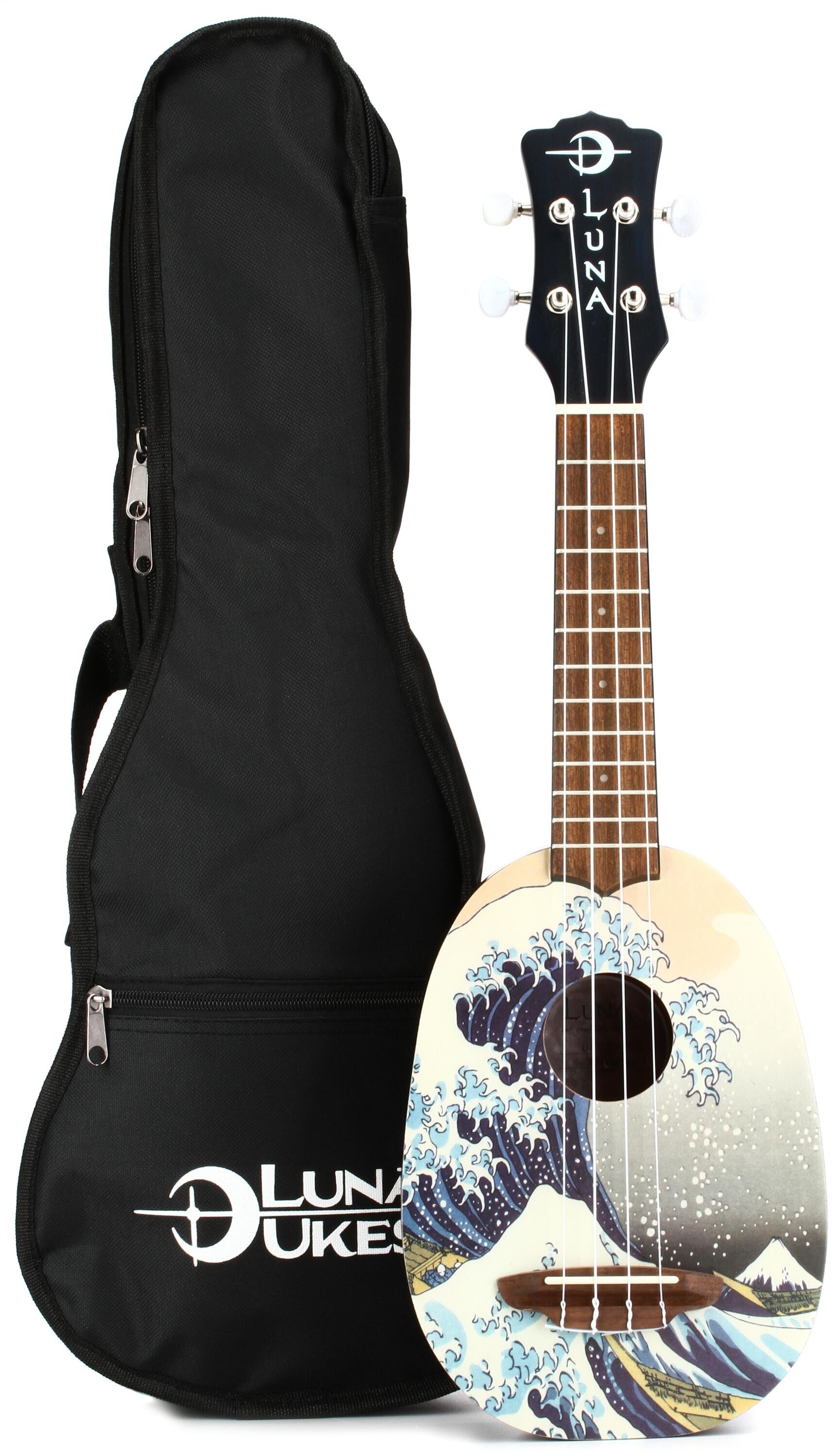 Luna Great Wave Pineapple Soprano Ukulele - Great Wave Graphic