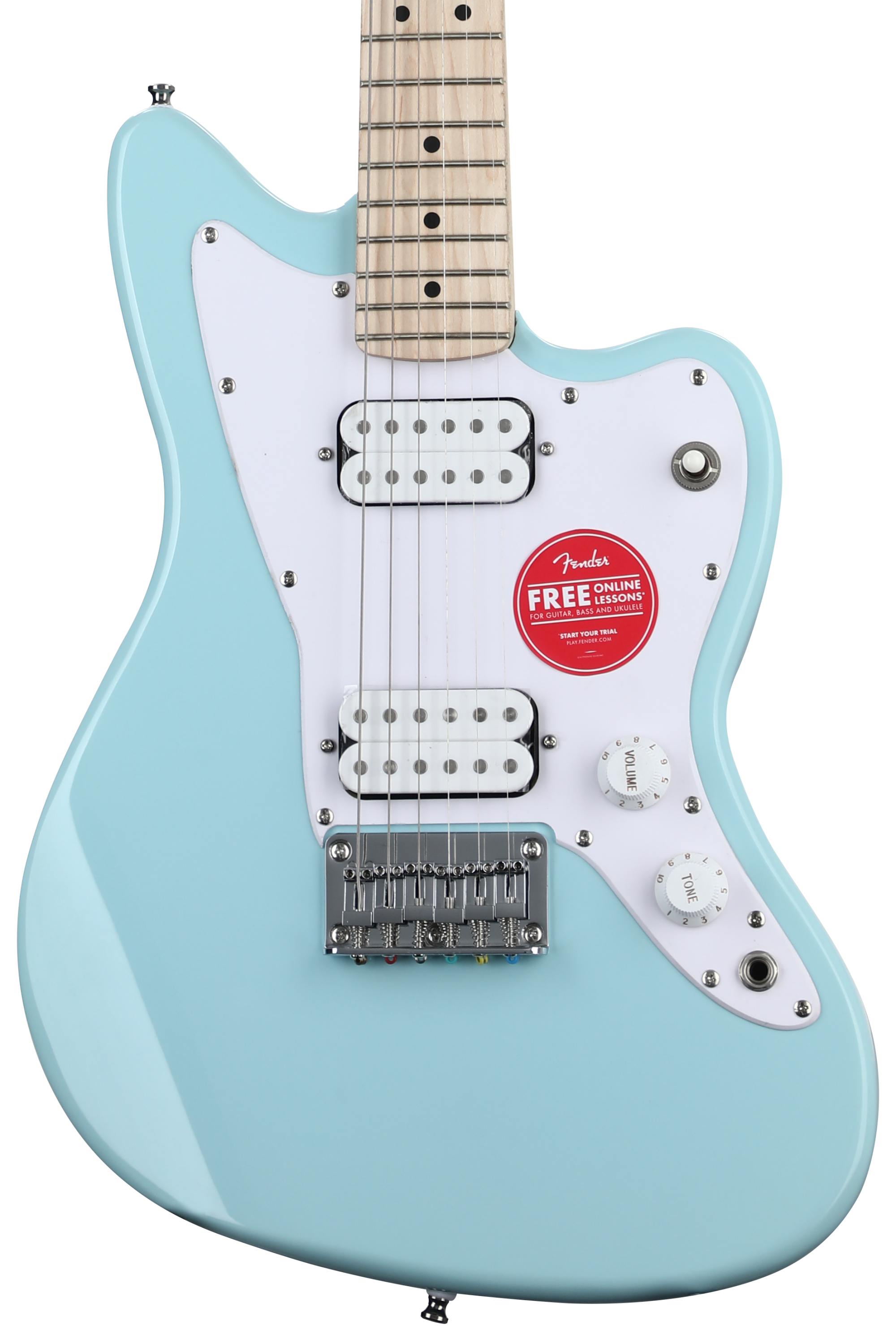 ギター Squier Mini Jazzmaster, Daphne Blue Squier Mini Jazzmaster HH Electric Guitar - Daphne Blue with