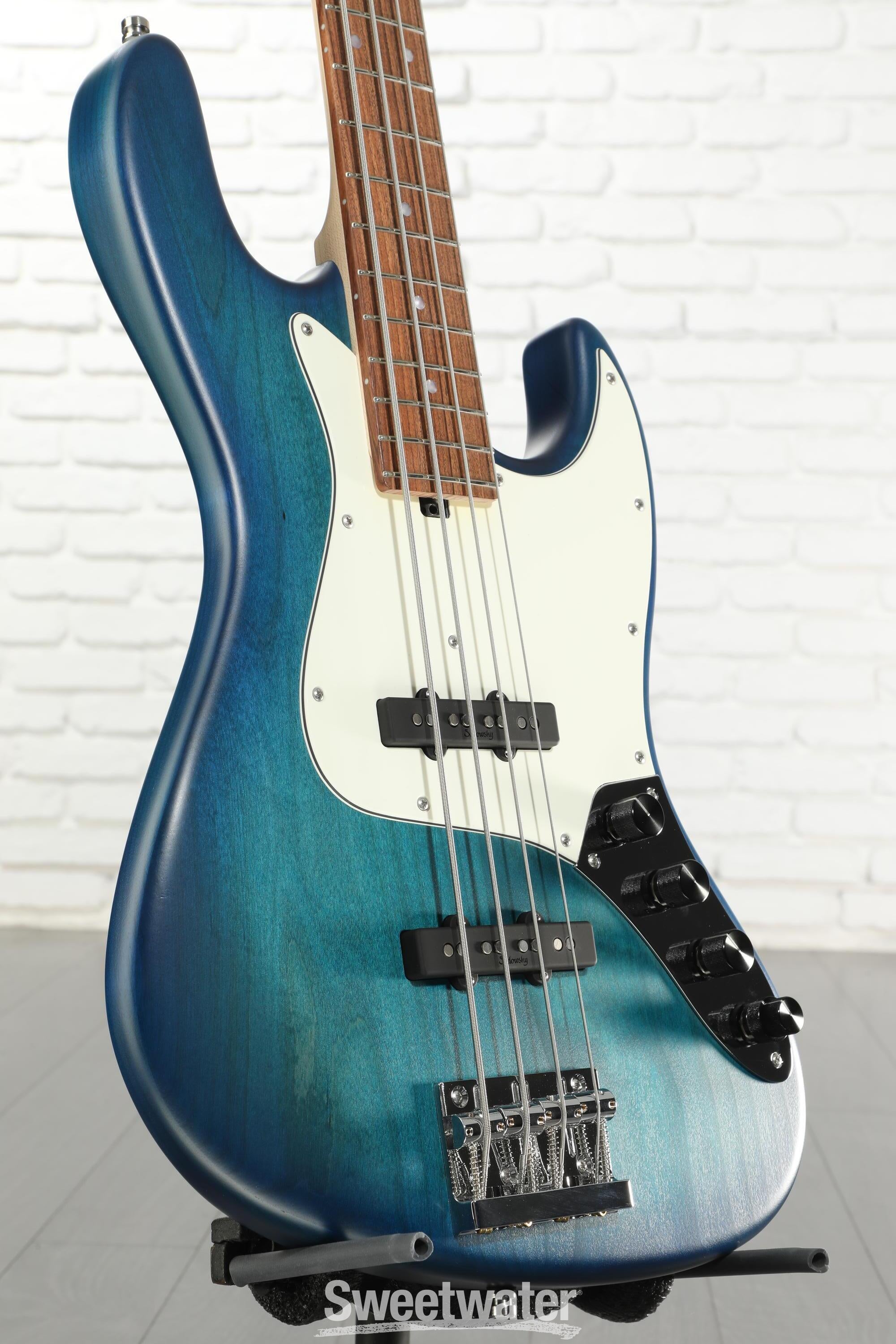Photo of Sadowsky MetroLine 21-fret Vintage J/J Bass, Red Alder Body, 4-string - Bora Blueburst Transparent Satin