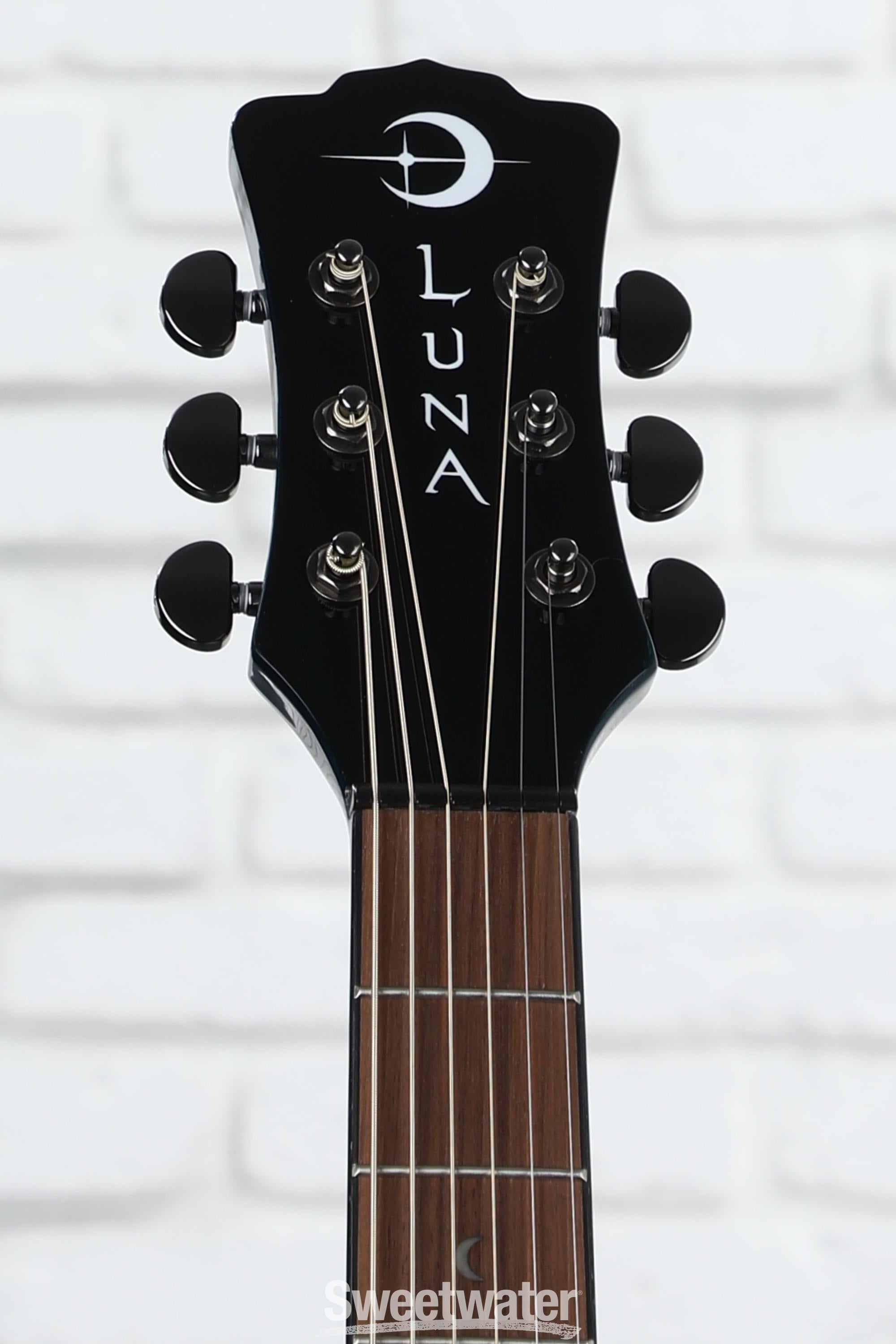 Luna Gypsy Quilted Ash Acoustic-electric Guitar - Transparent Teal