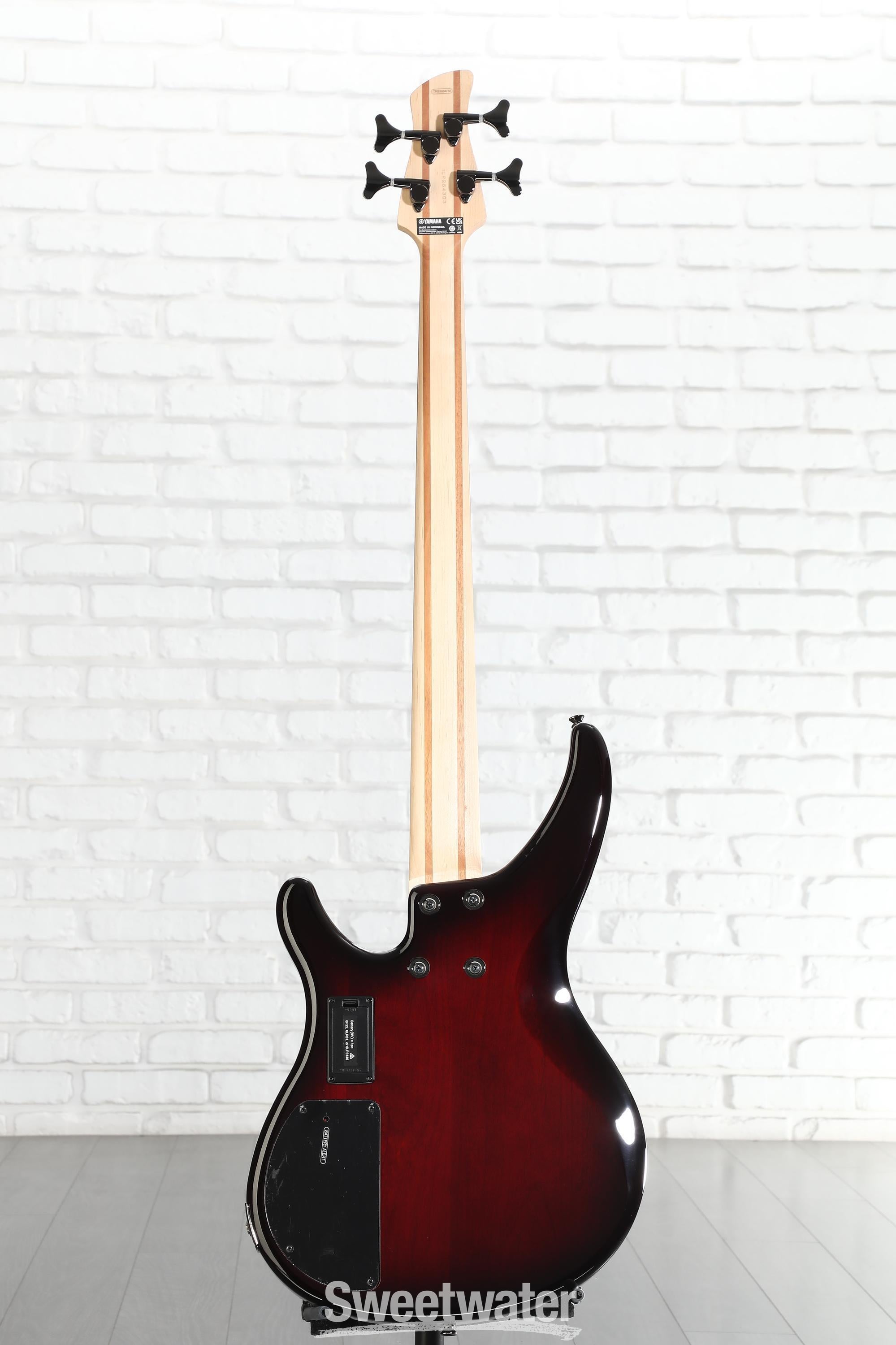 Yamaha TRBX604FM 4-string Bass Guitar - Dark Red Burst | Sweetwater