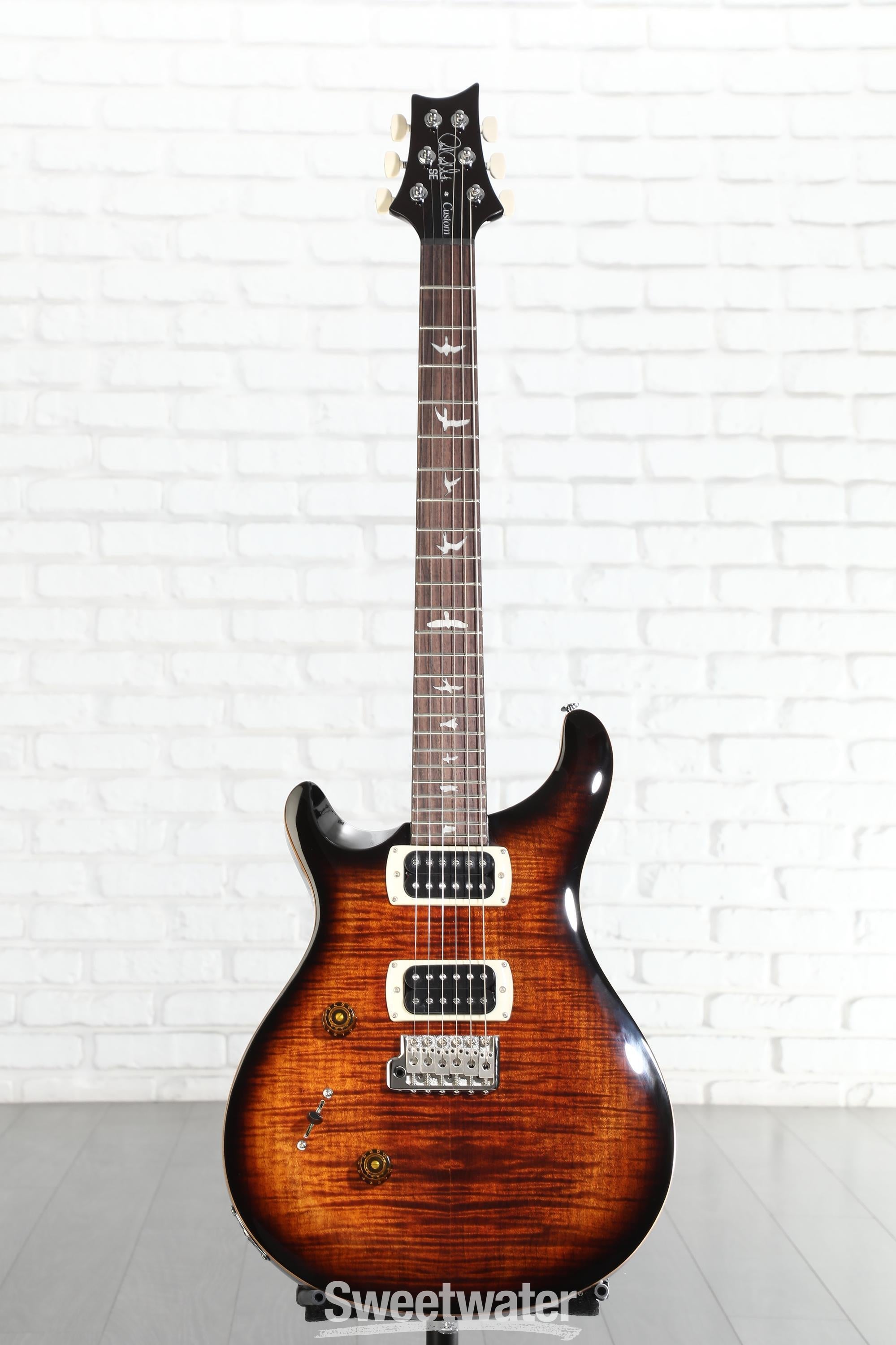 PRS SE Custom 24 Left-handed Electric Guitar - Black Gold Sunburst
