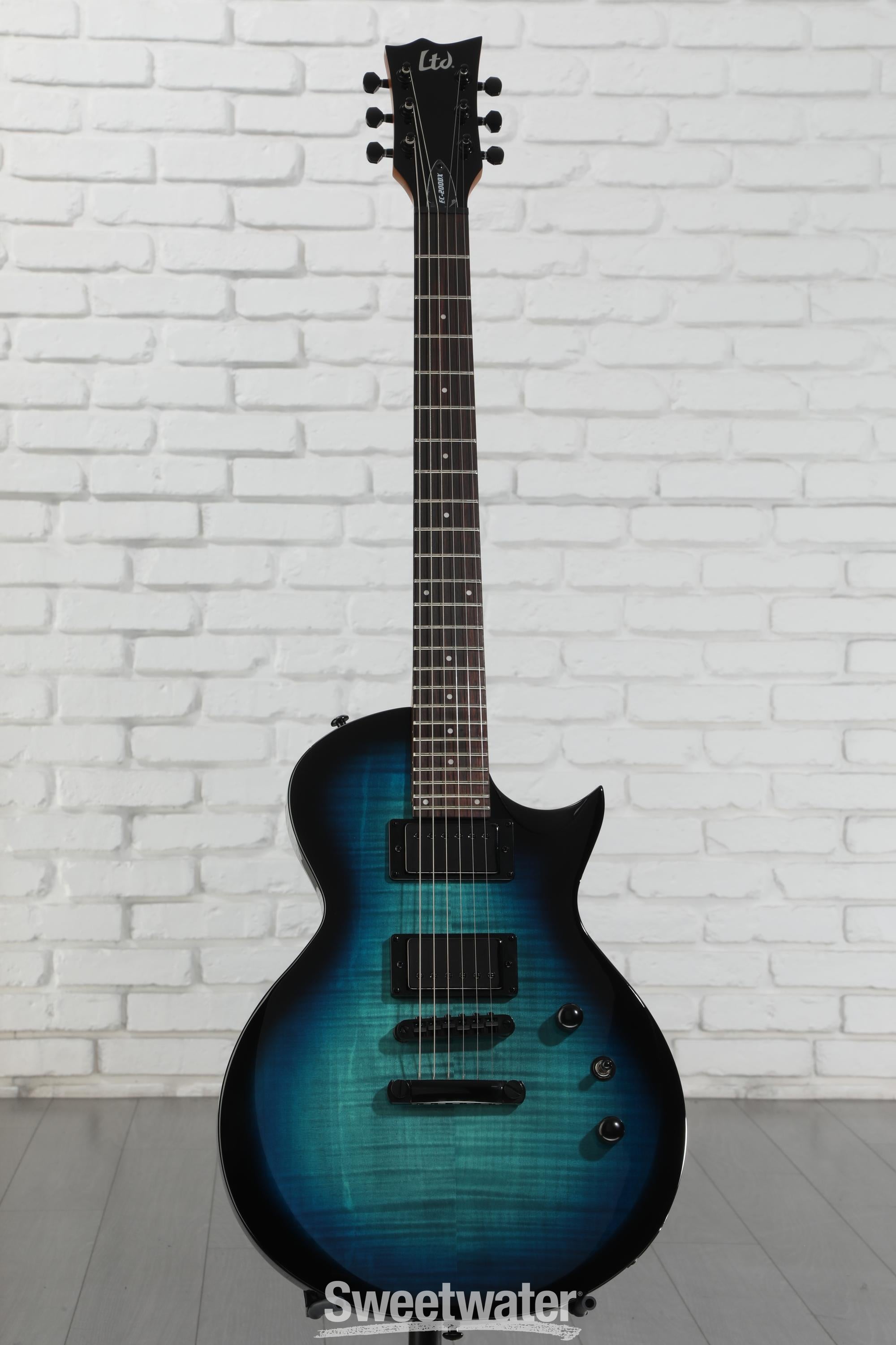 ギター blue Kz Guitar Works ST Trad 22 SSH7 Quilted Maple Trans Aqua